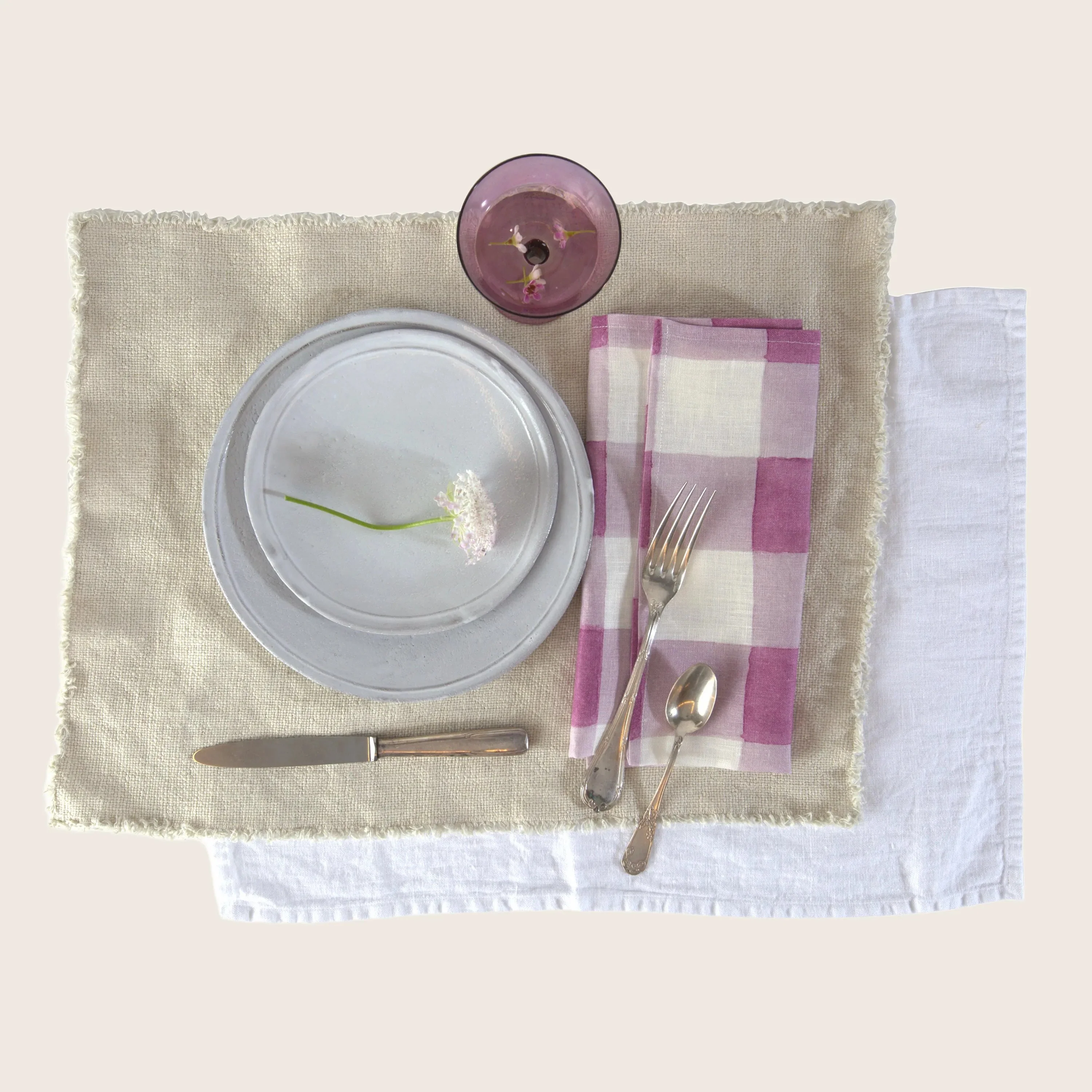 Blossom Plaid Linen Napkin - Image 4