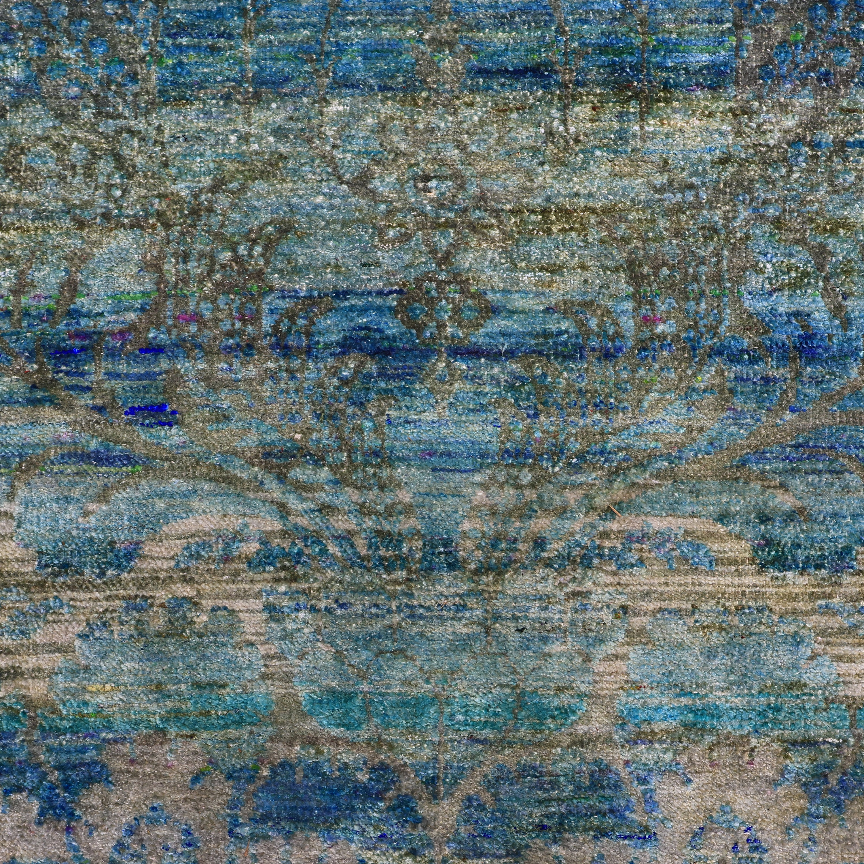 Blue Alchemy Contemporary Silk Runner - 3'1" x 11'7" - Image 3