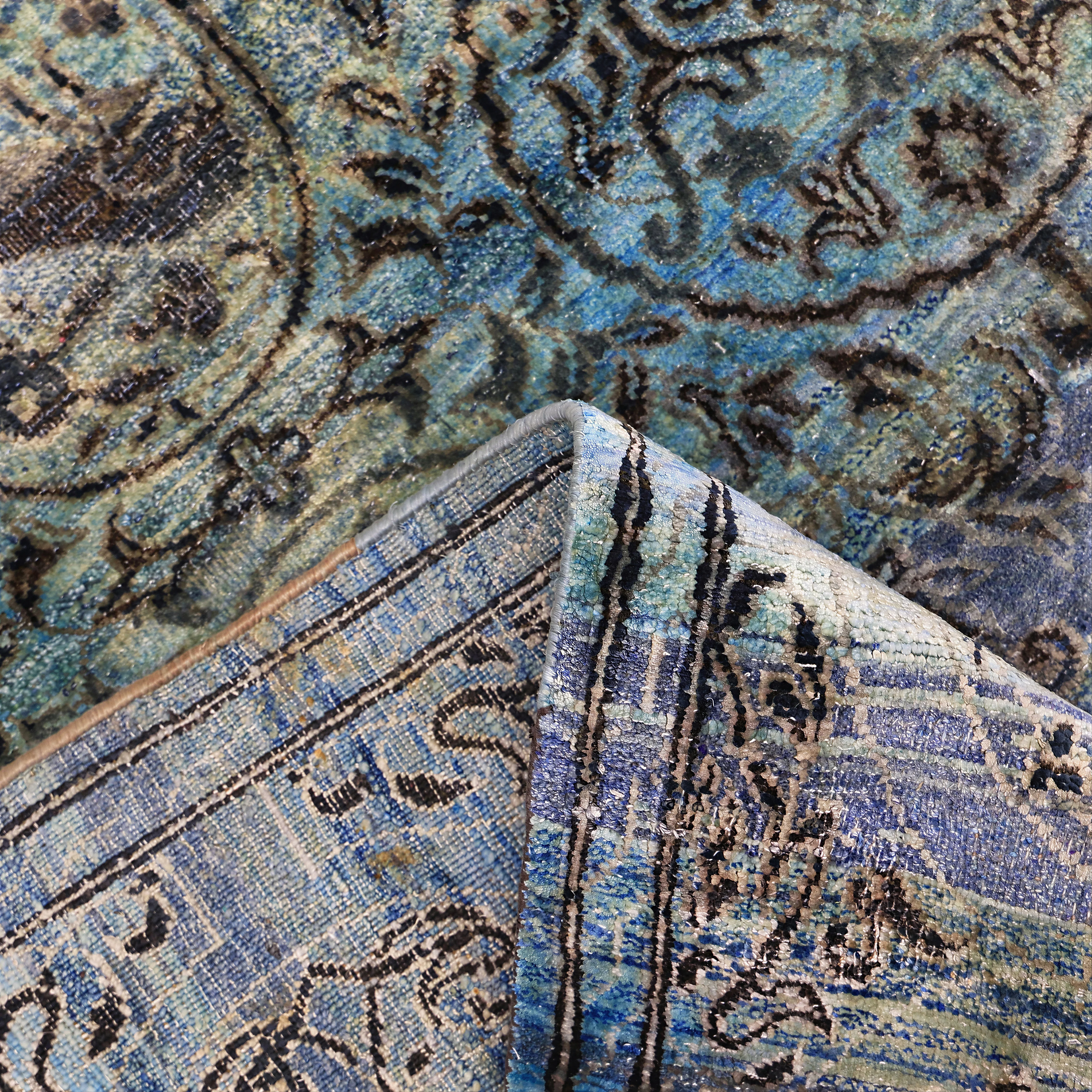 Blue Alchemy Traditional Silk Rug - 7'9" x 10'7" - Image 8