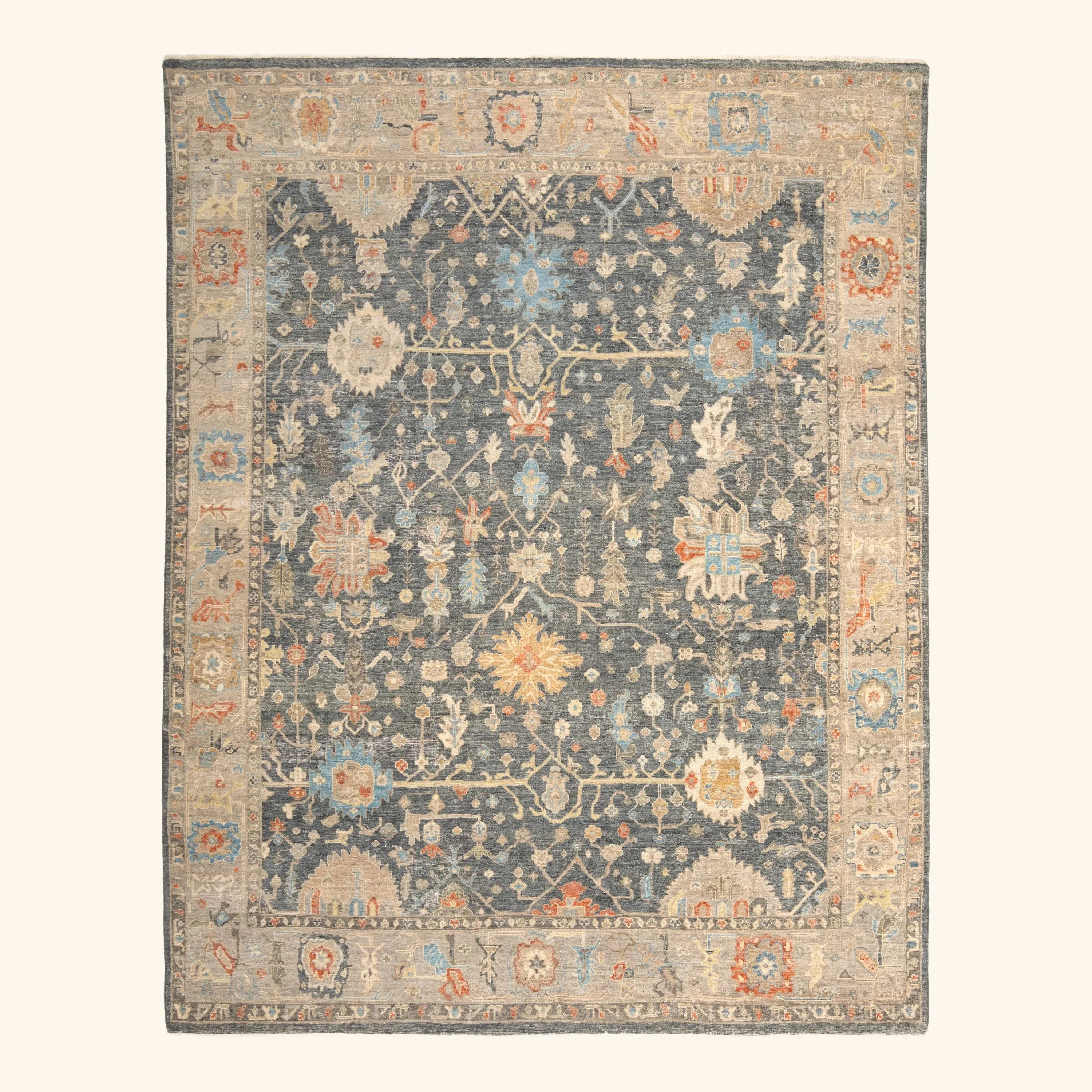 Blue Antique Revival Wool Rug - 8' x 10'