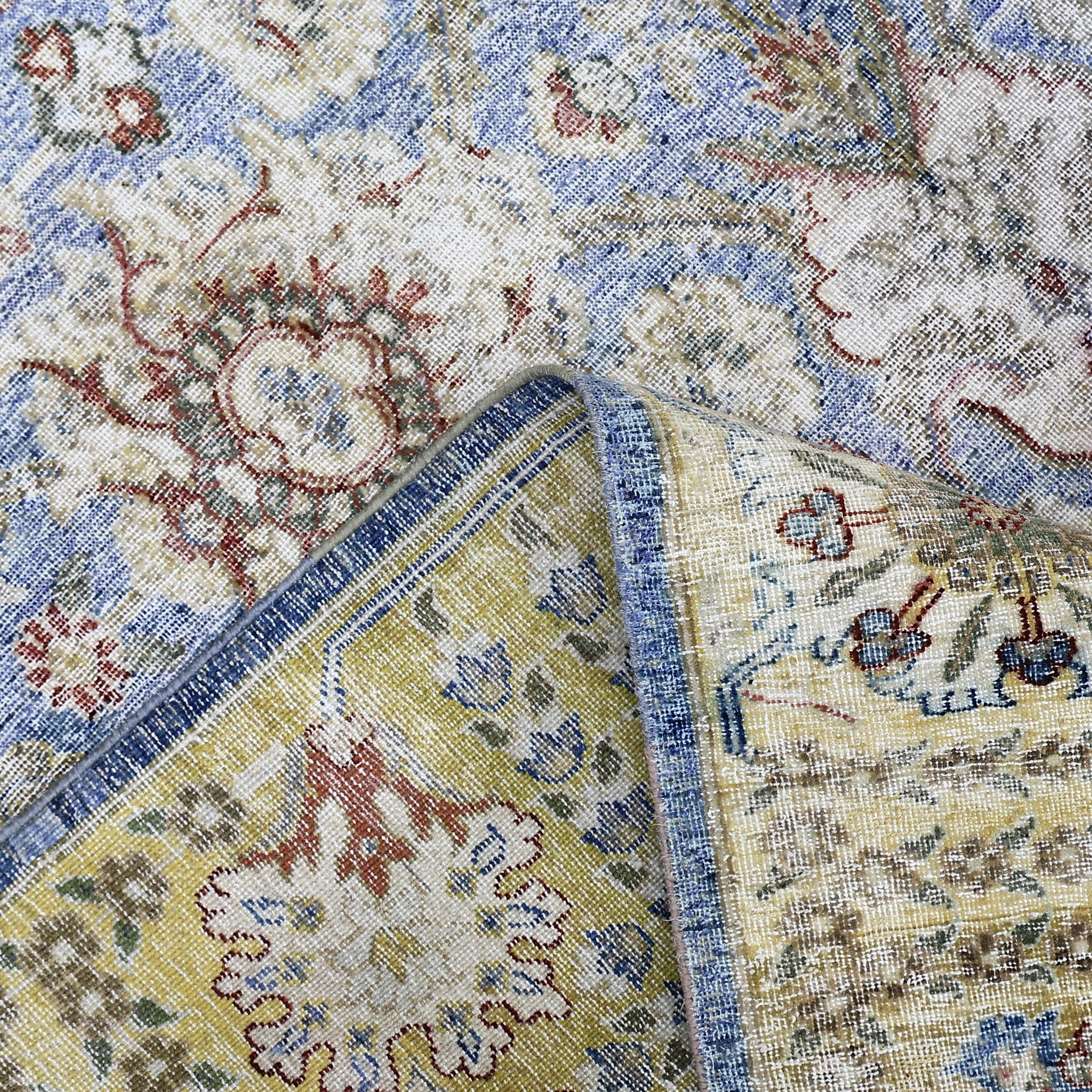 Blue & Gold Alchemy Distressed Wool Rug - 6' x 9'2" - Image 13