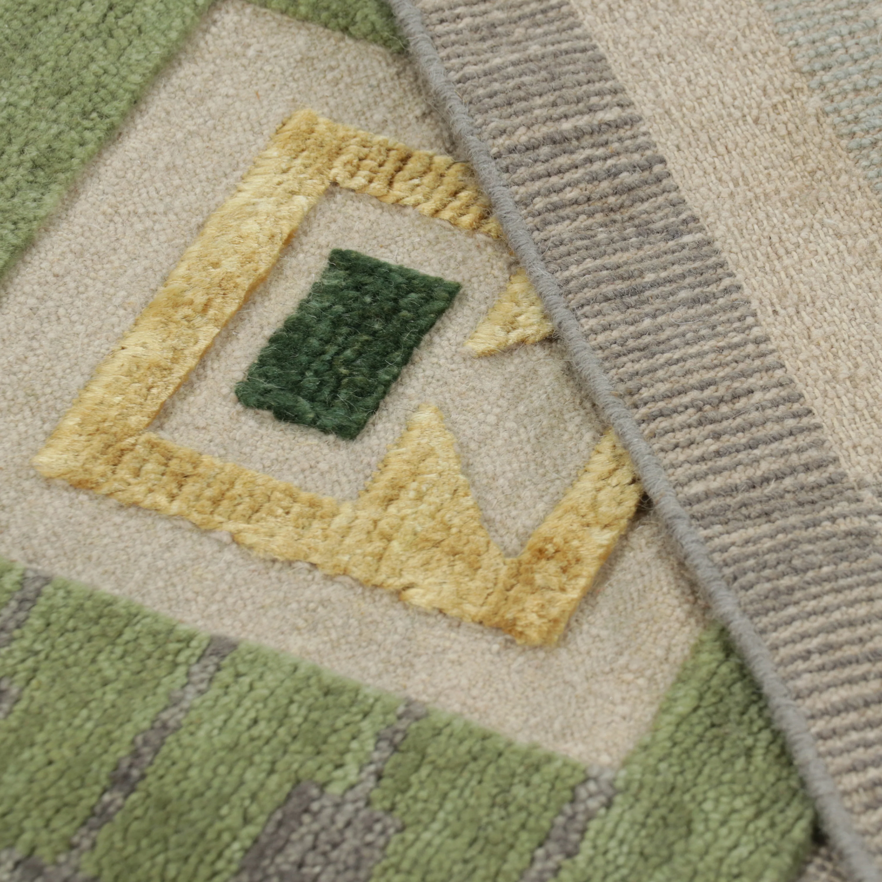 Blue & Green Swedish Inspired Flatweave Wool Rug - 6'10" x 8'5" - Image 11