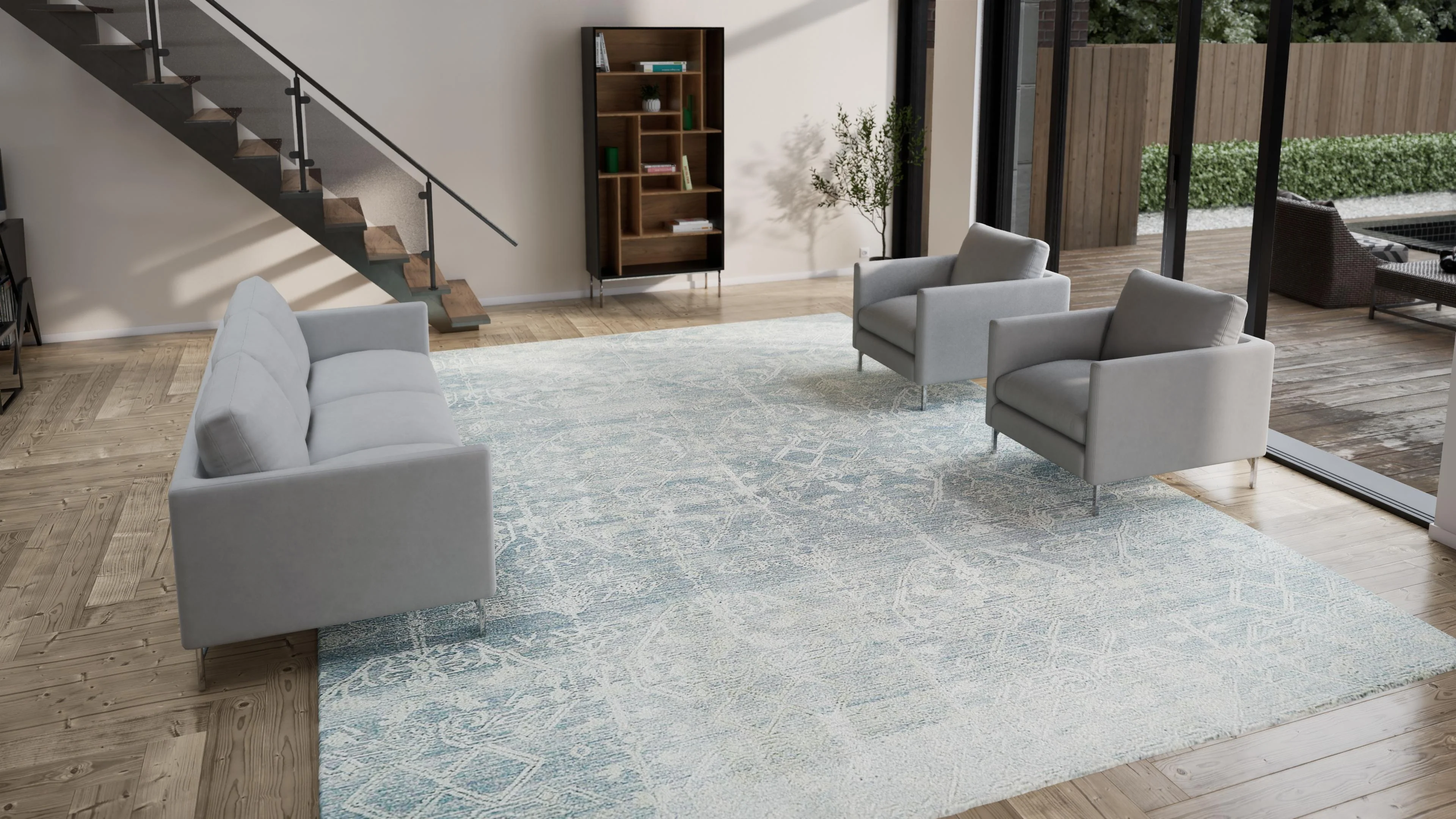 Blue Nu Vibrant Traditional Tibetan Wool Rug - 12' x 16' - Image 2