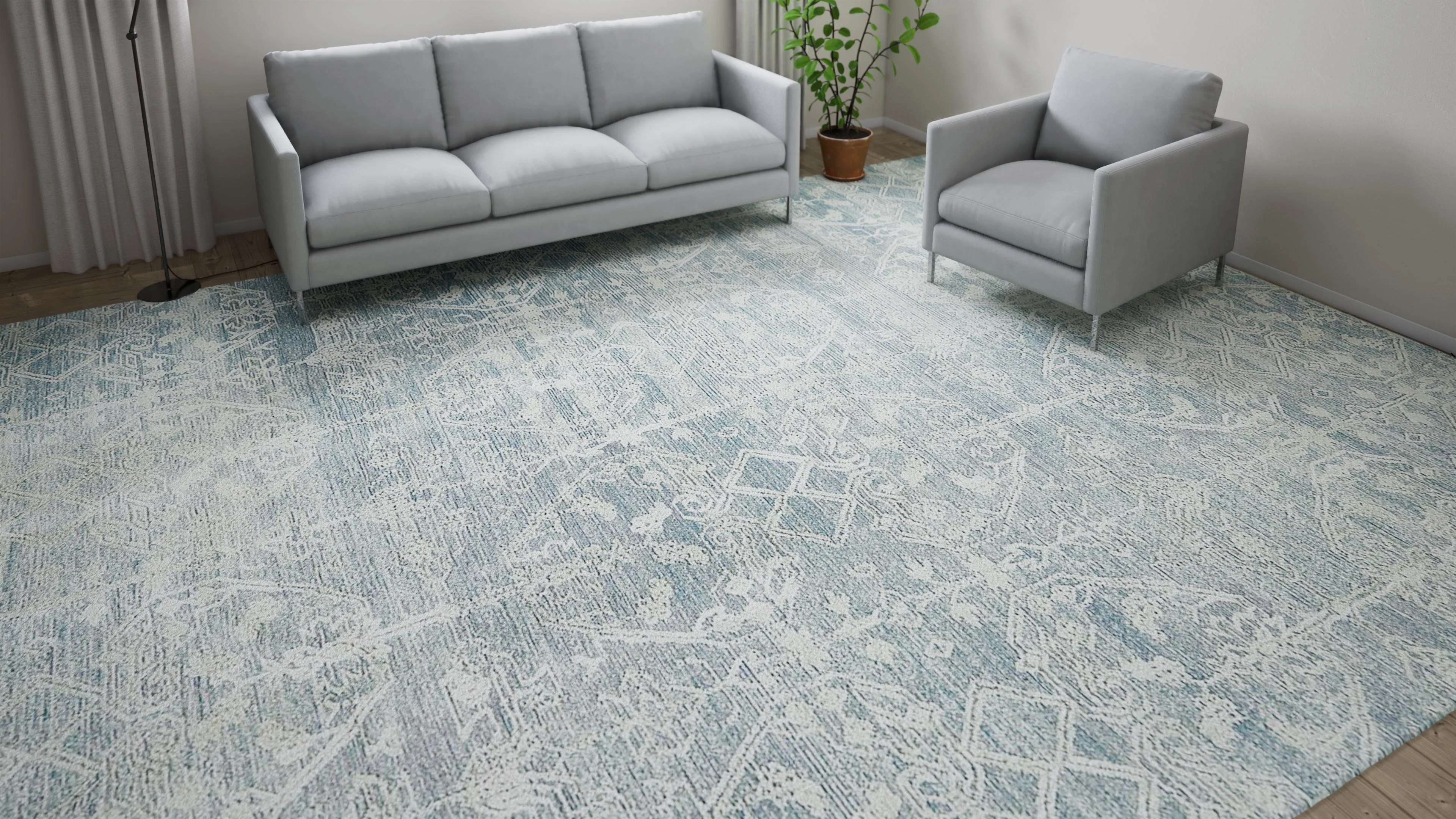 Blue Nu Vibrant Traditional Tibetan Wool Rug - 12' x 16' - Image 4