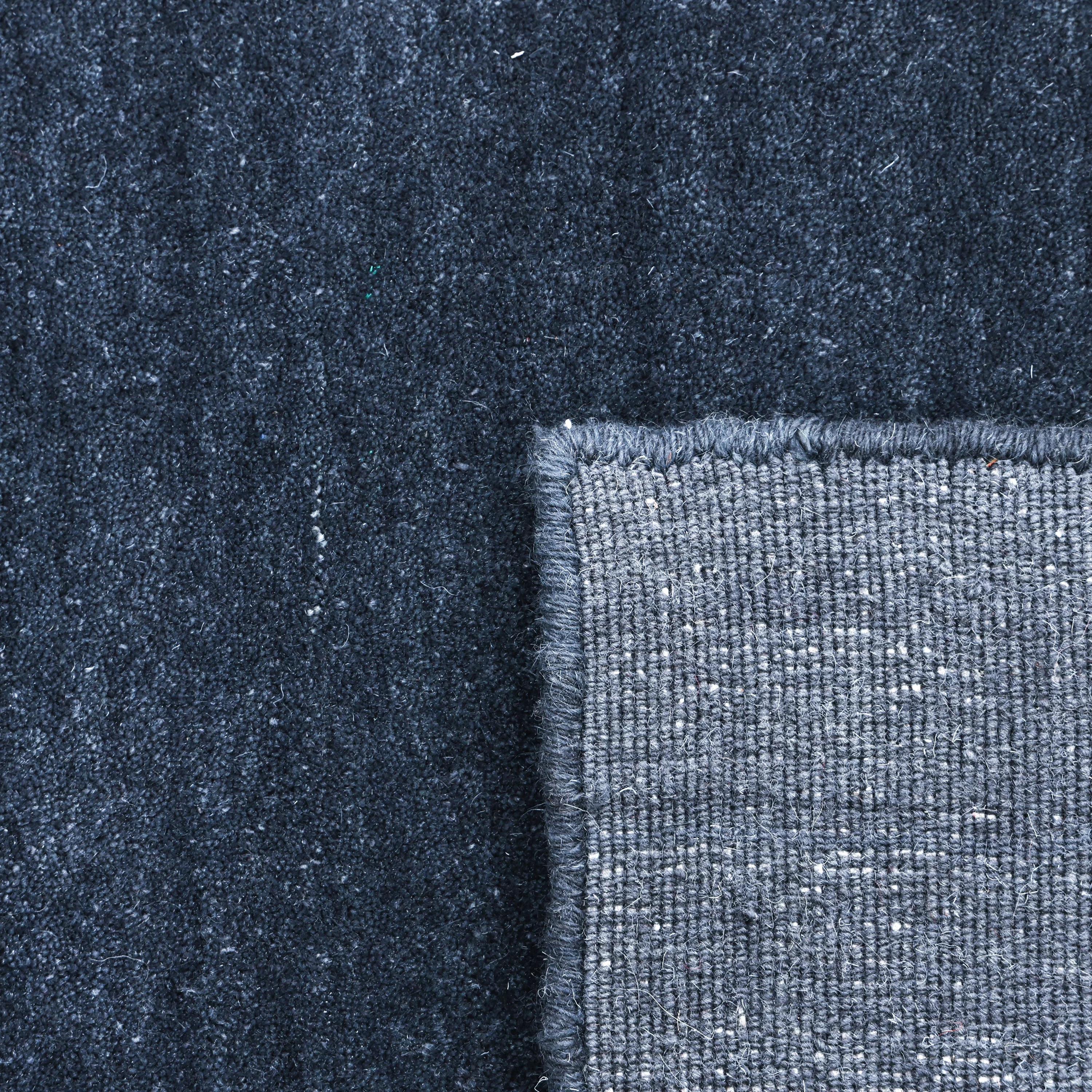 Blue Solid Wool Rug - Image 4