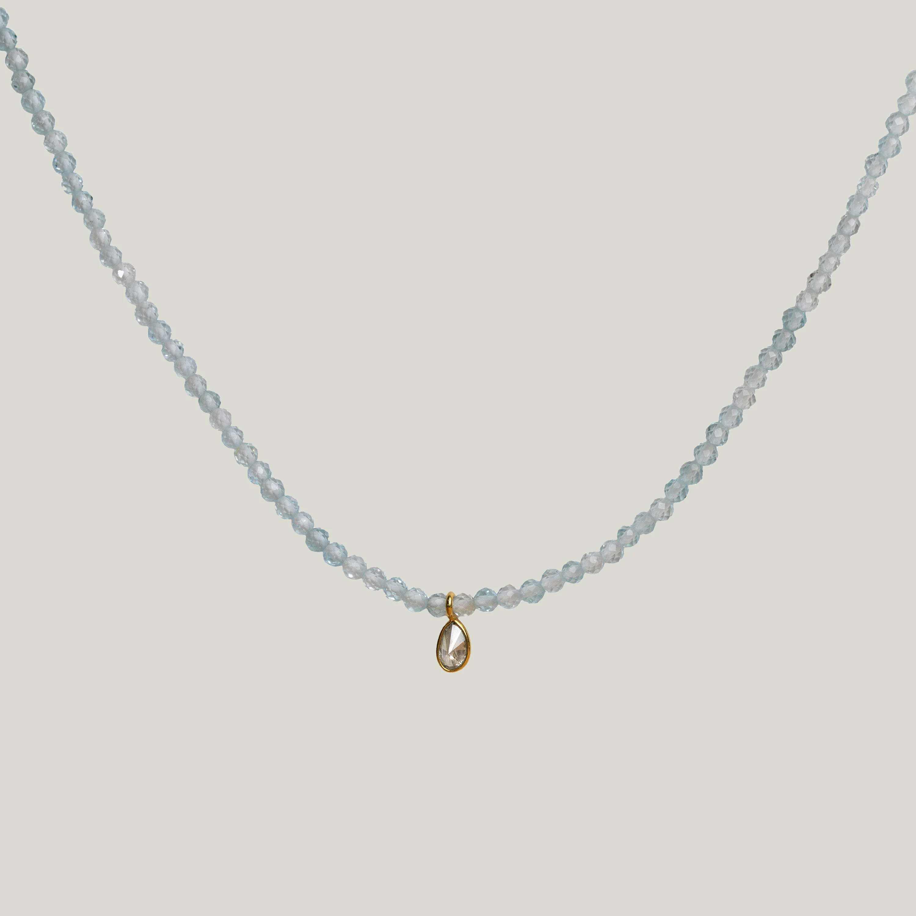 Blue Topaz & Diamond Dove Necklace
