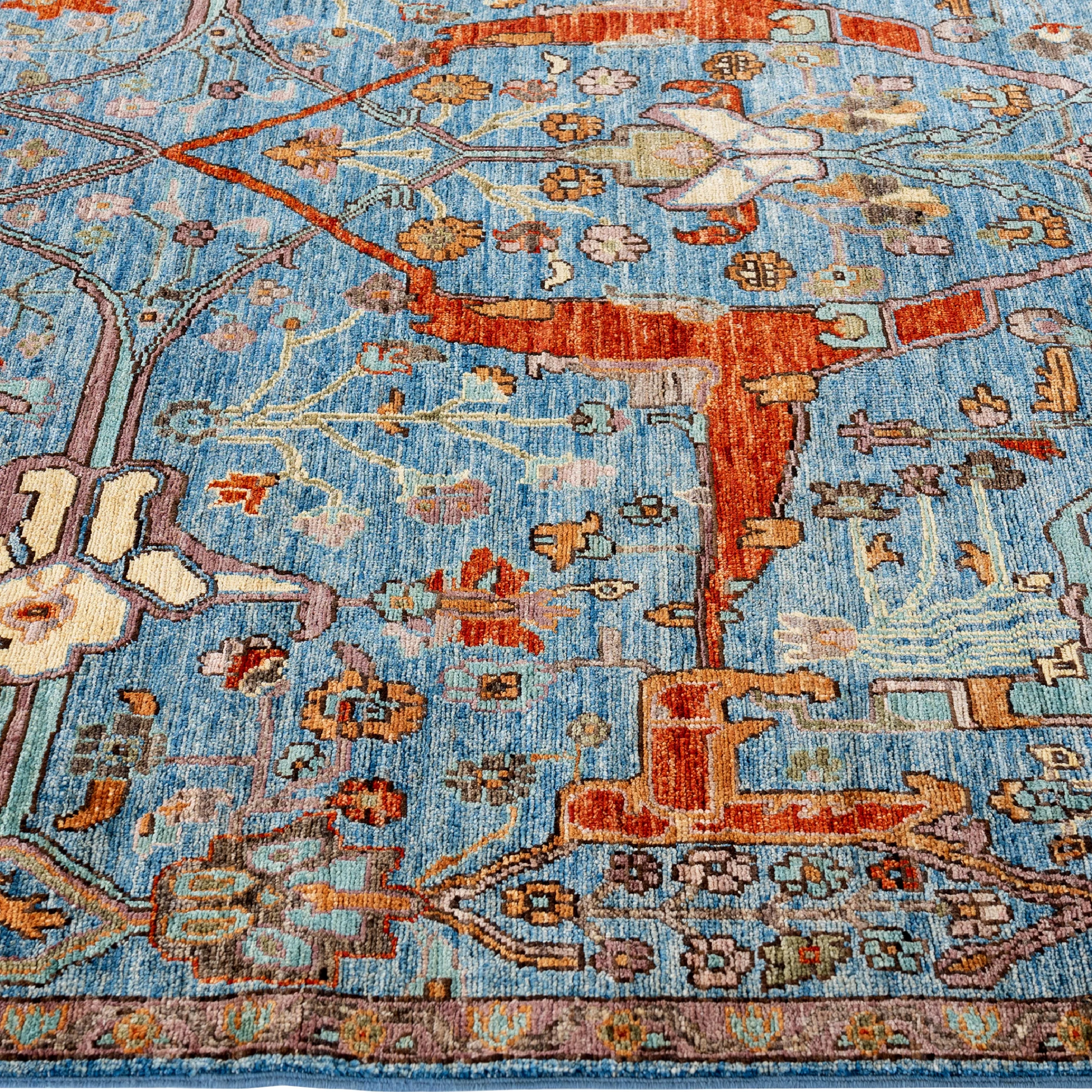 Blue Soluna Traditional Wool Rug - 6'3" x 8'9" - Image 4