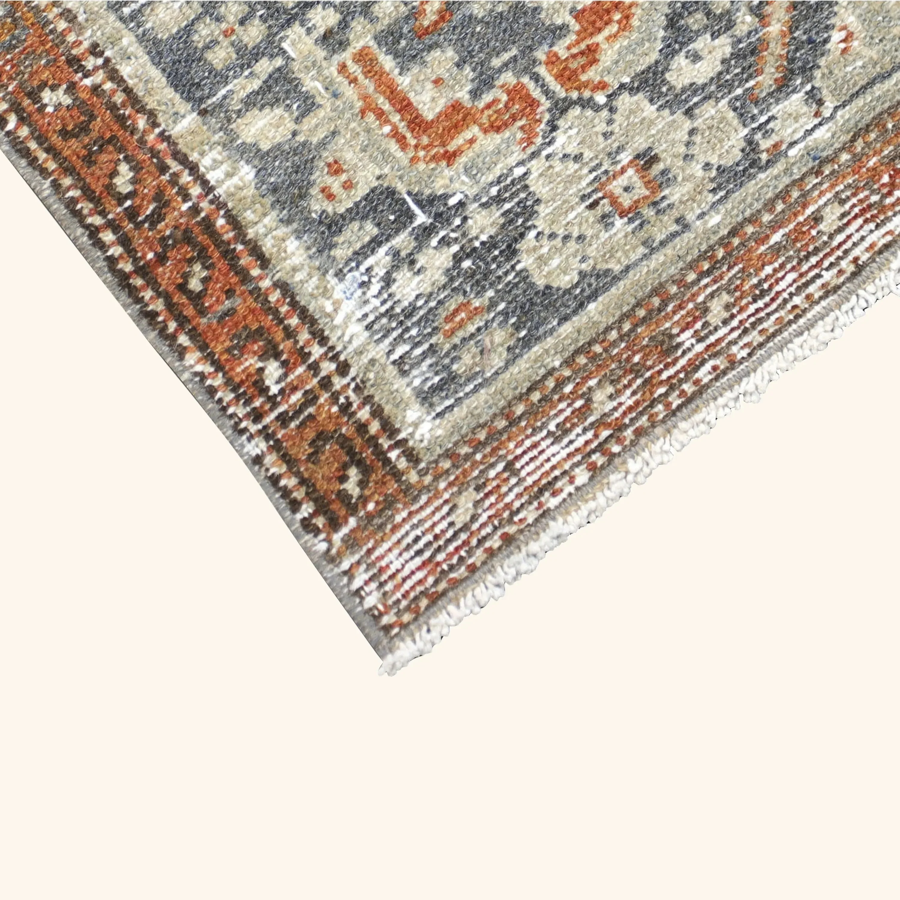 Blue Vintage Antique Traditional Melayer Wool Runner - 2'4" x 10'2" - Image 2