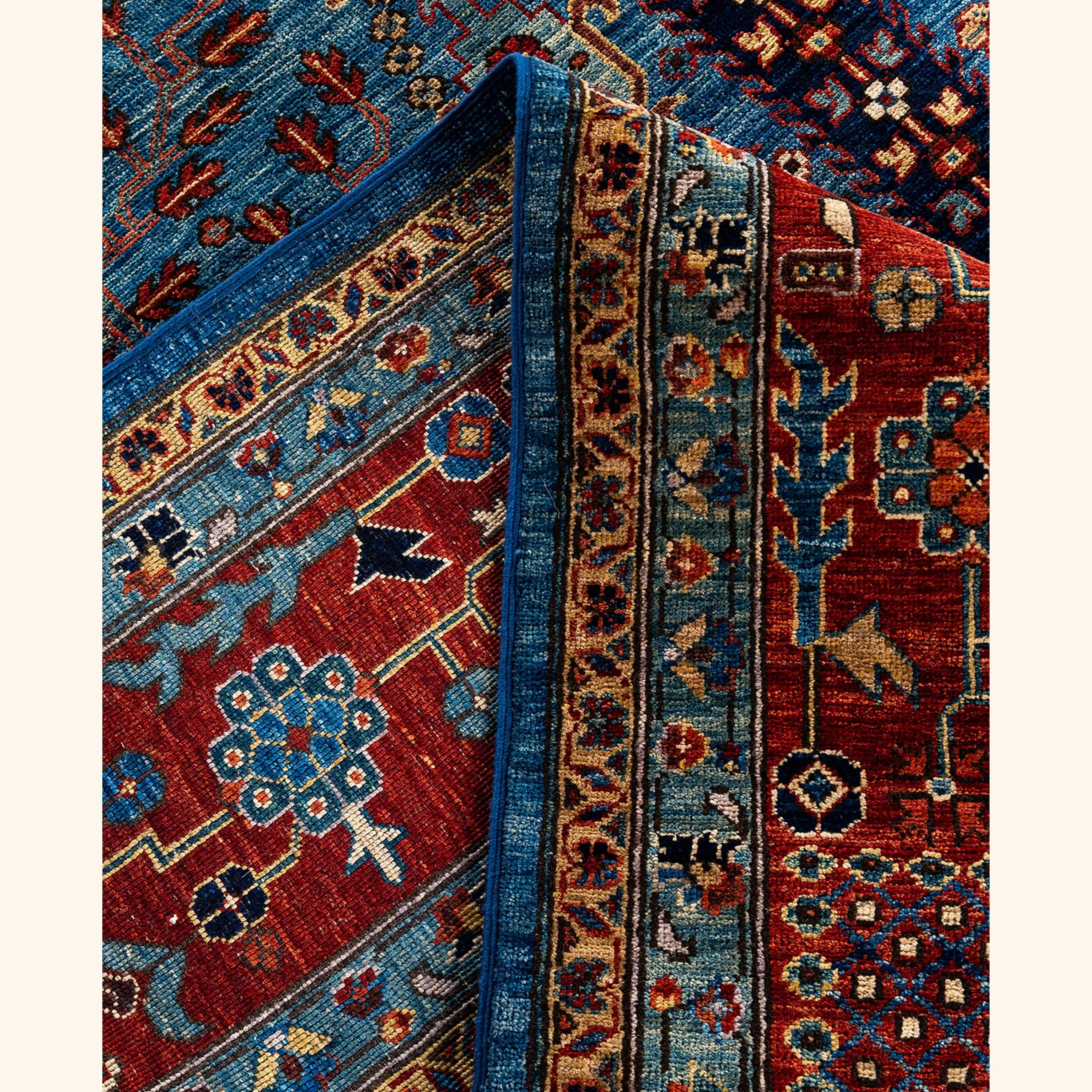 Blue Traditional Serapi Wool Rug - 9'8" x 13'10" - Image 6