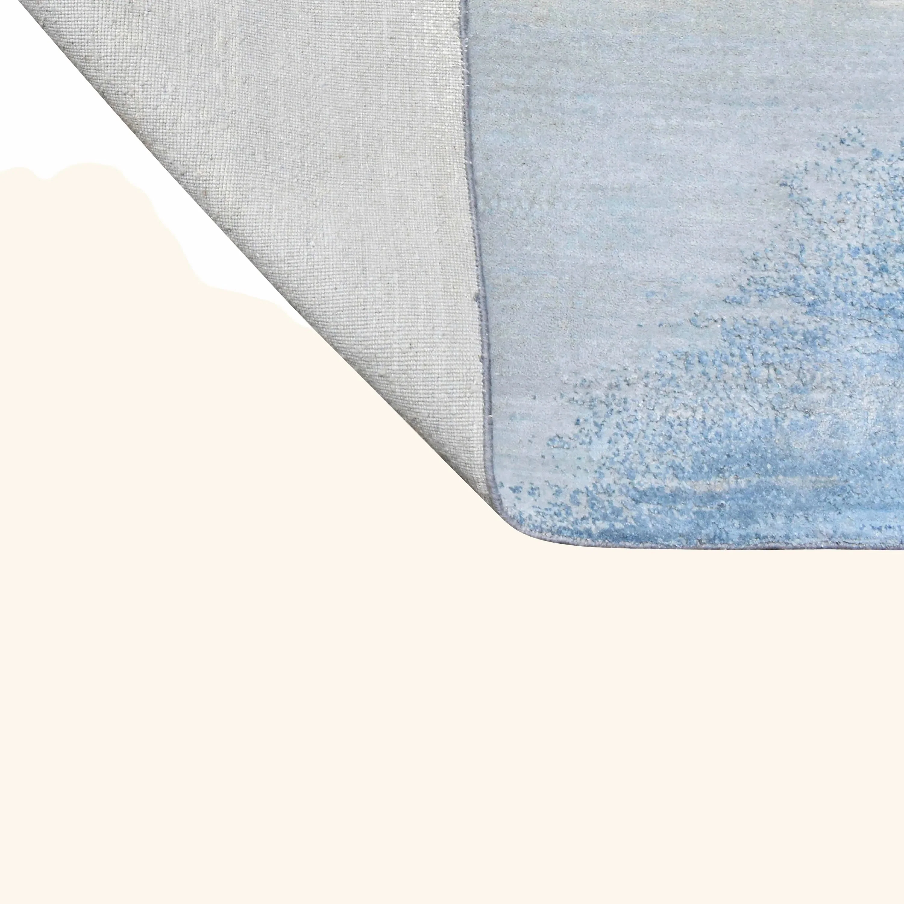 Blue Contemporary Silk Wool Blend Rug - 12' x 15'1" - Image 5
