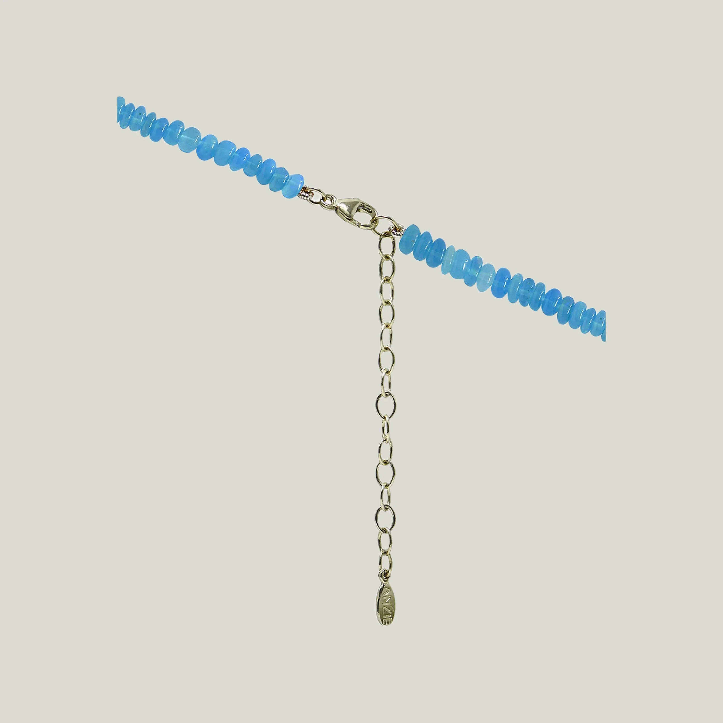 Boheme Smooth Paraiba Opal Rondelle Beaded Necklace - Image 3