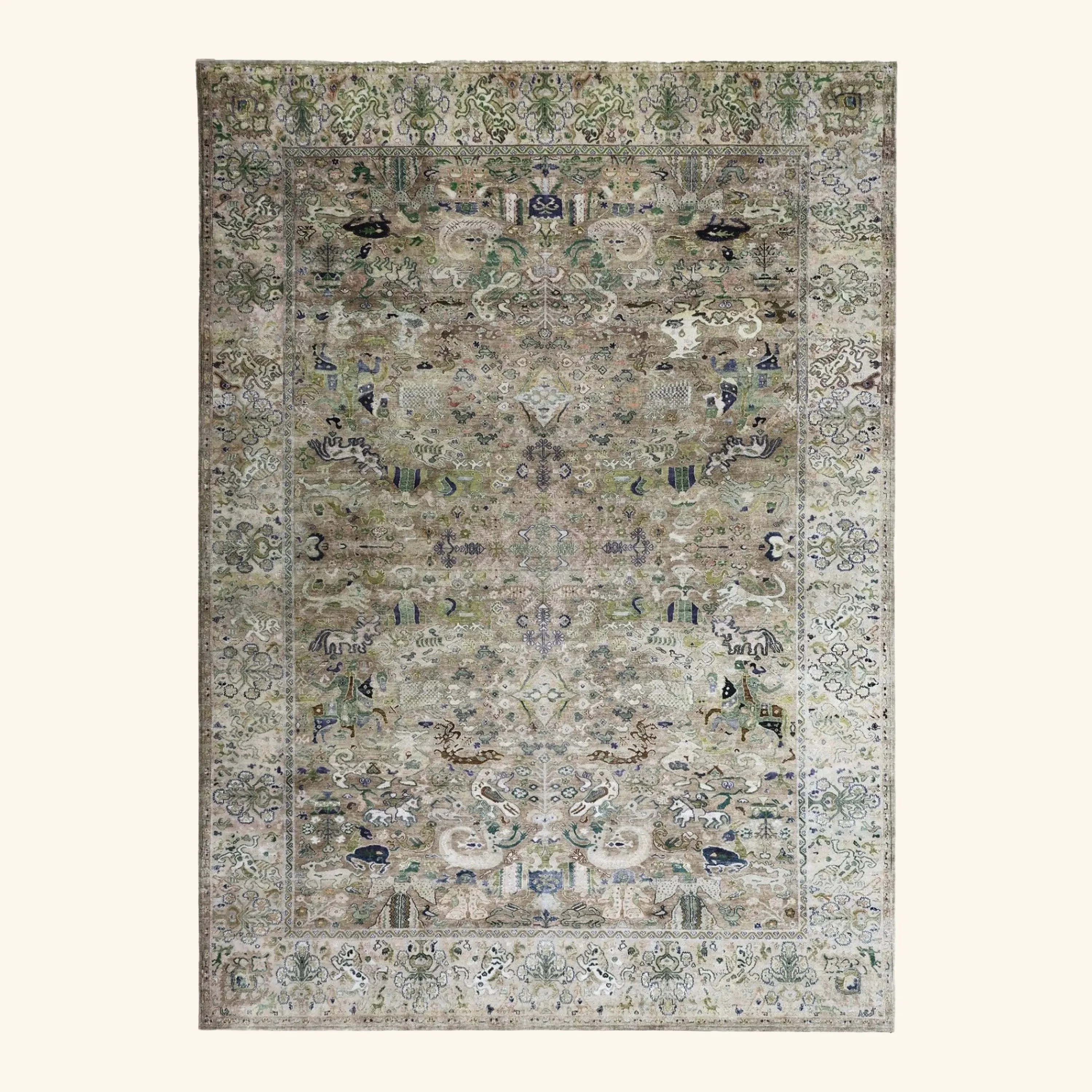 Brown Alchemy Traditional Silk Rug - 10' x 14'