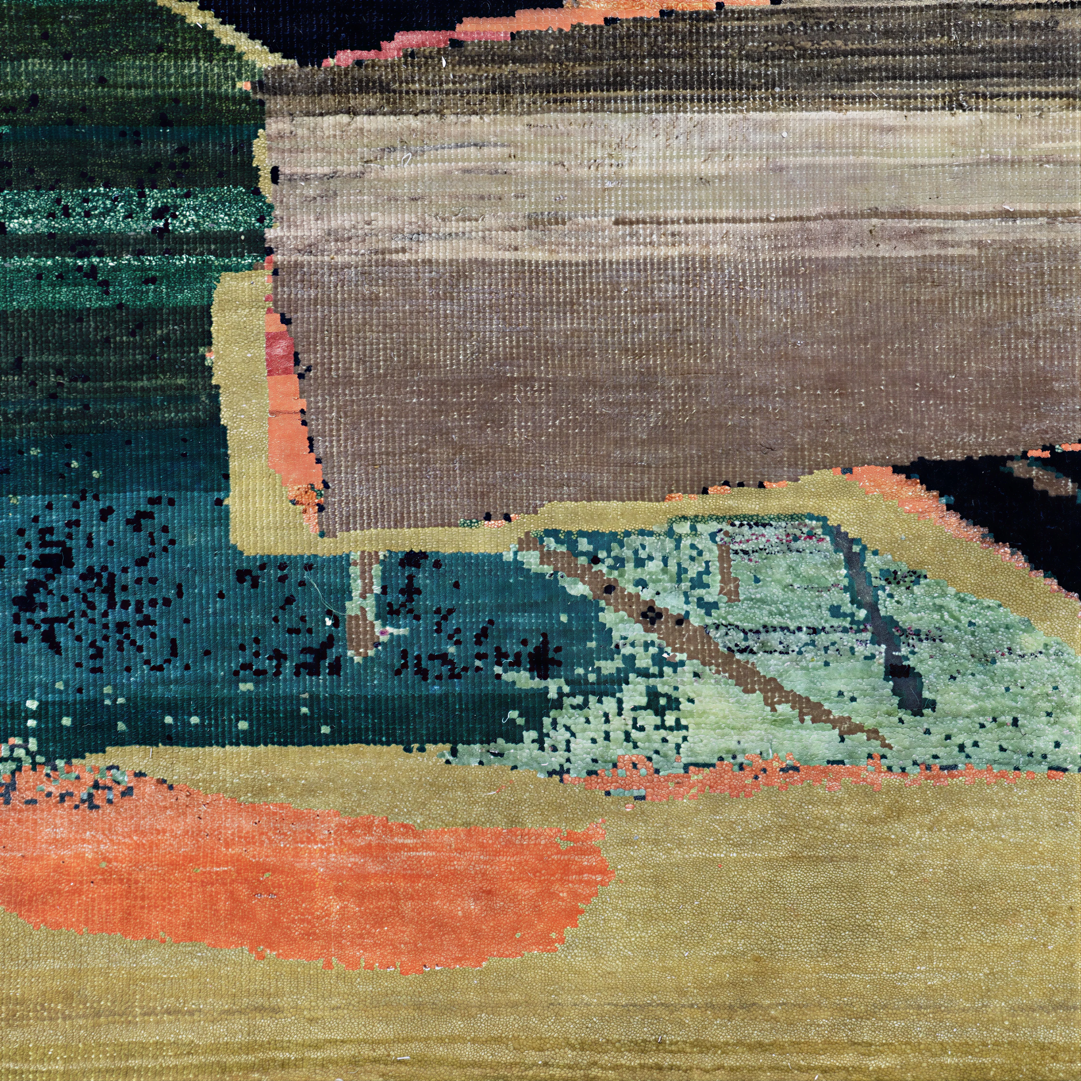 Gold Alchemy Contemporary Wool Silk Blend Rug - 8' x 10'1" - Image 5