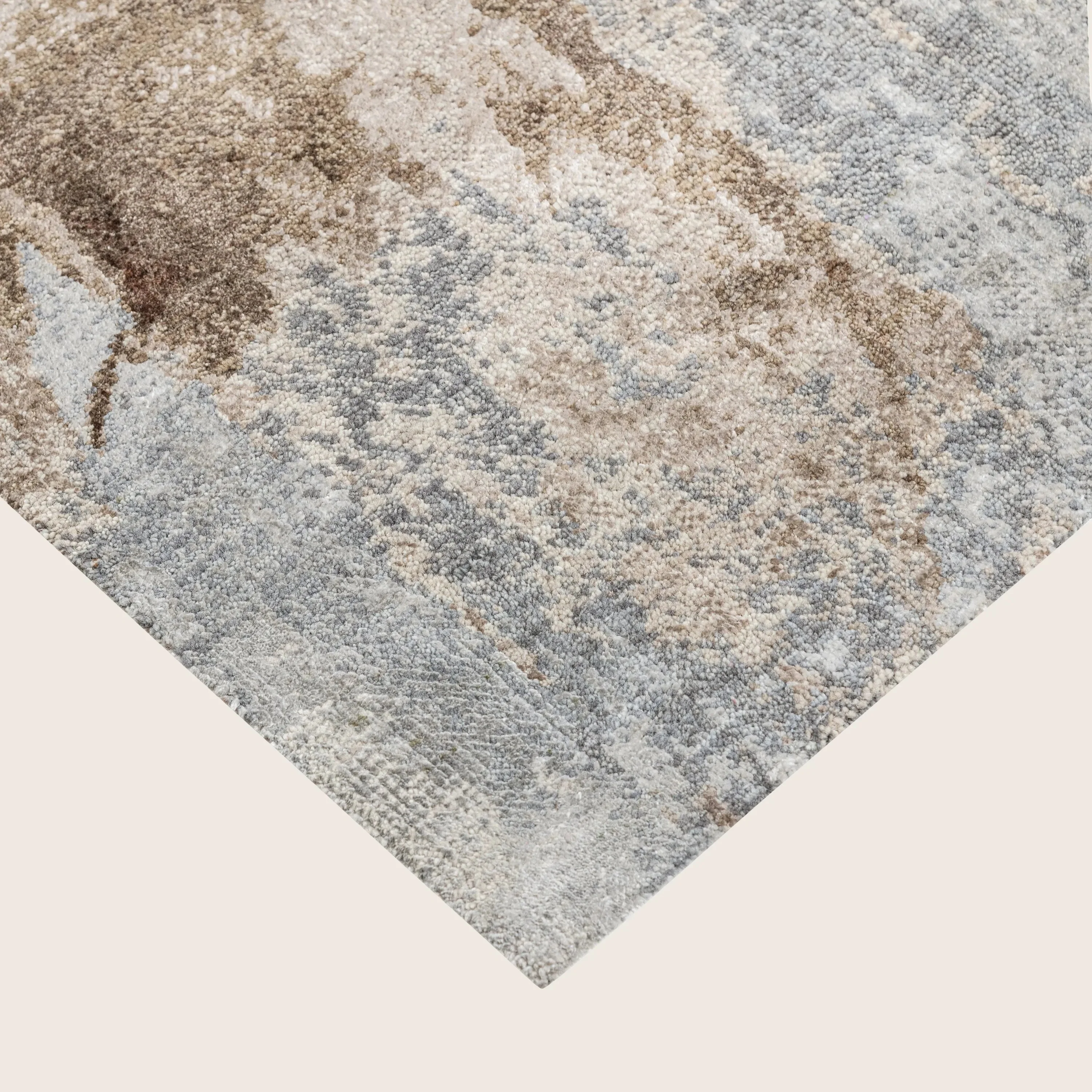Brown Contemporary Silk Rug - Image 11