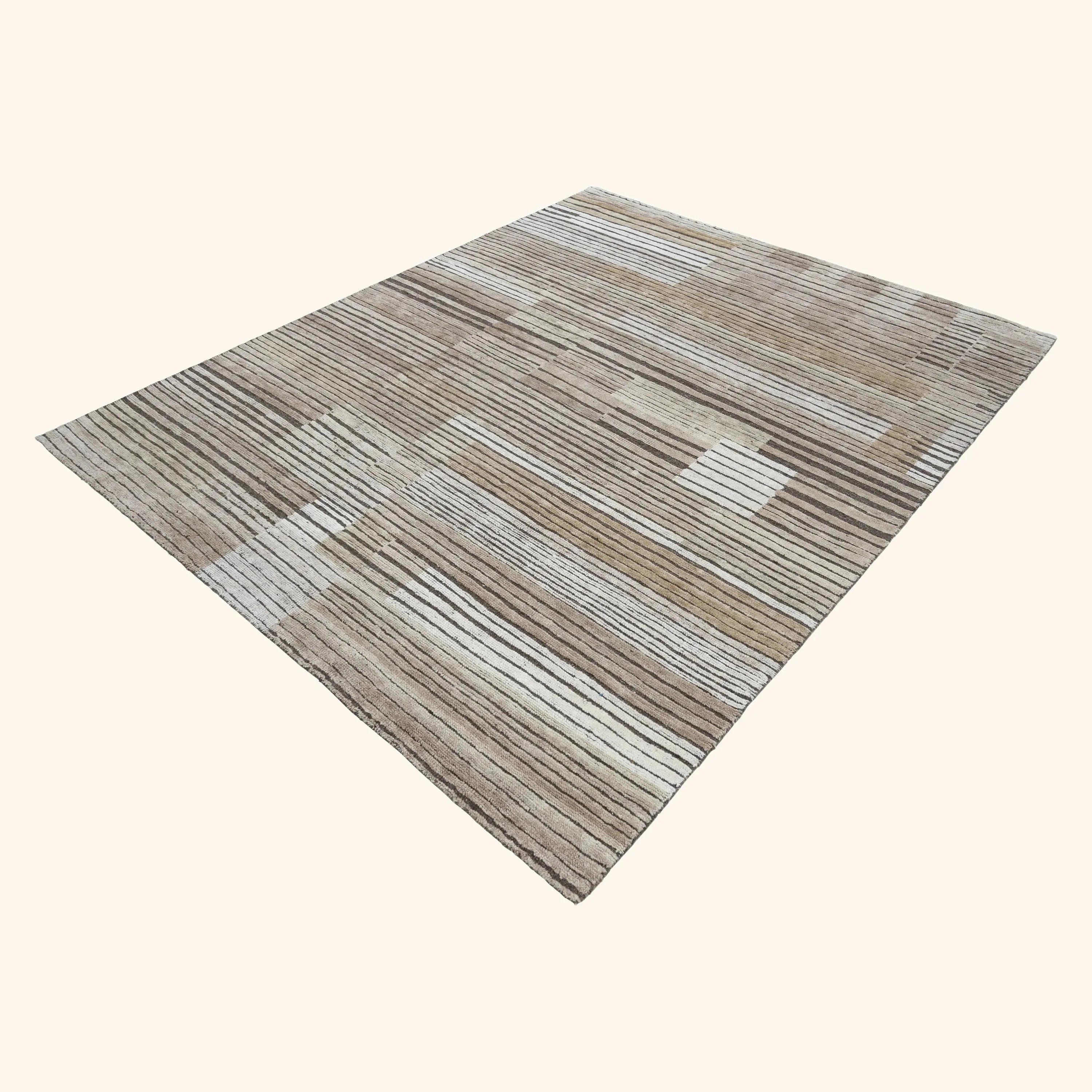 Brown Contemporary Wool Rug - 8' x 10' - Image 4