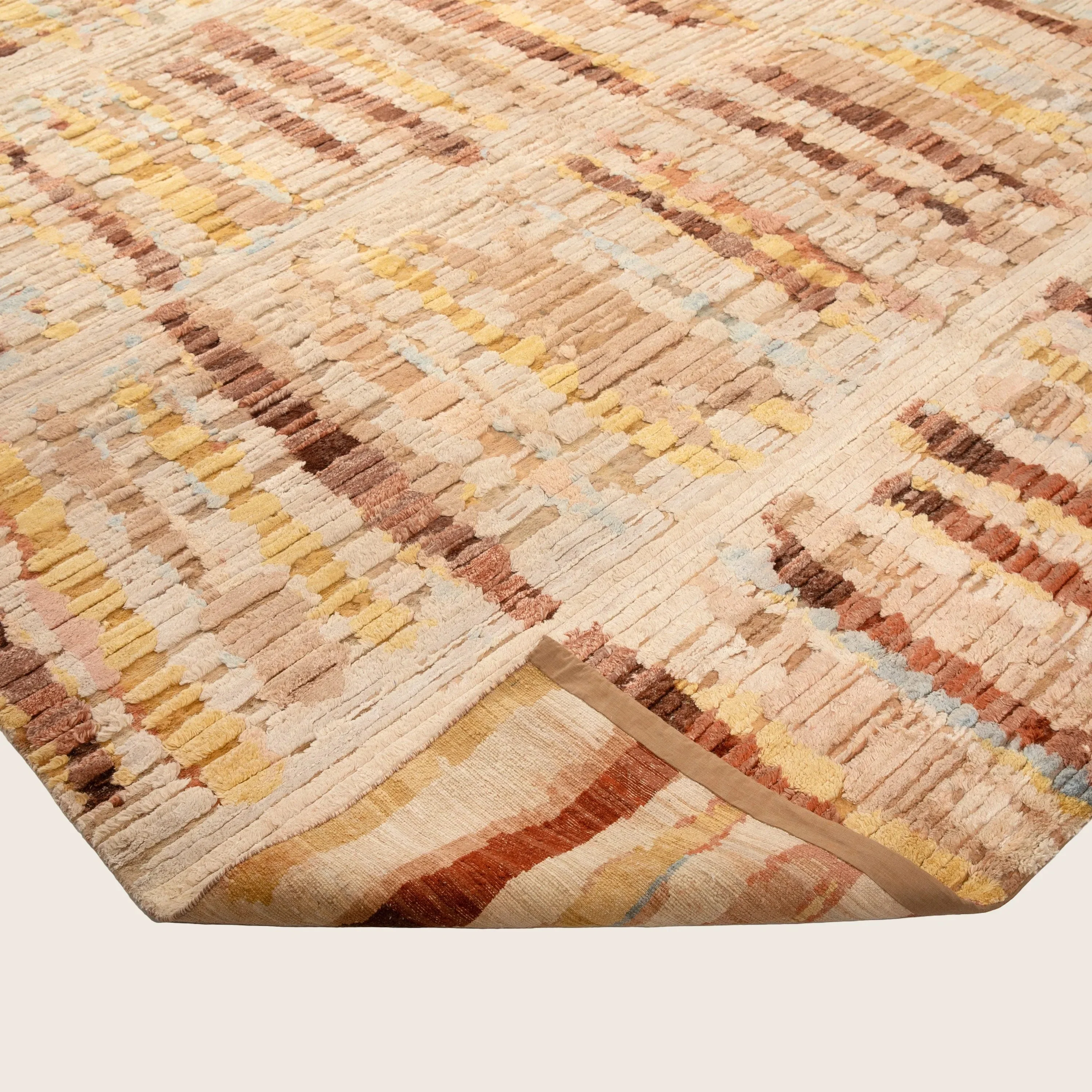 Brown Contemporary Wool Silk Blend Rug - 10'1" x 13'8" - Image 5
