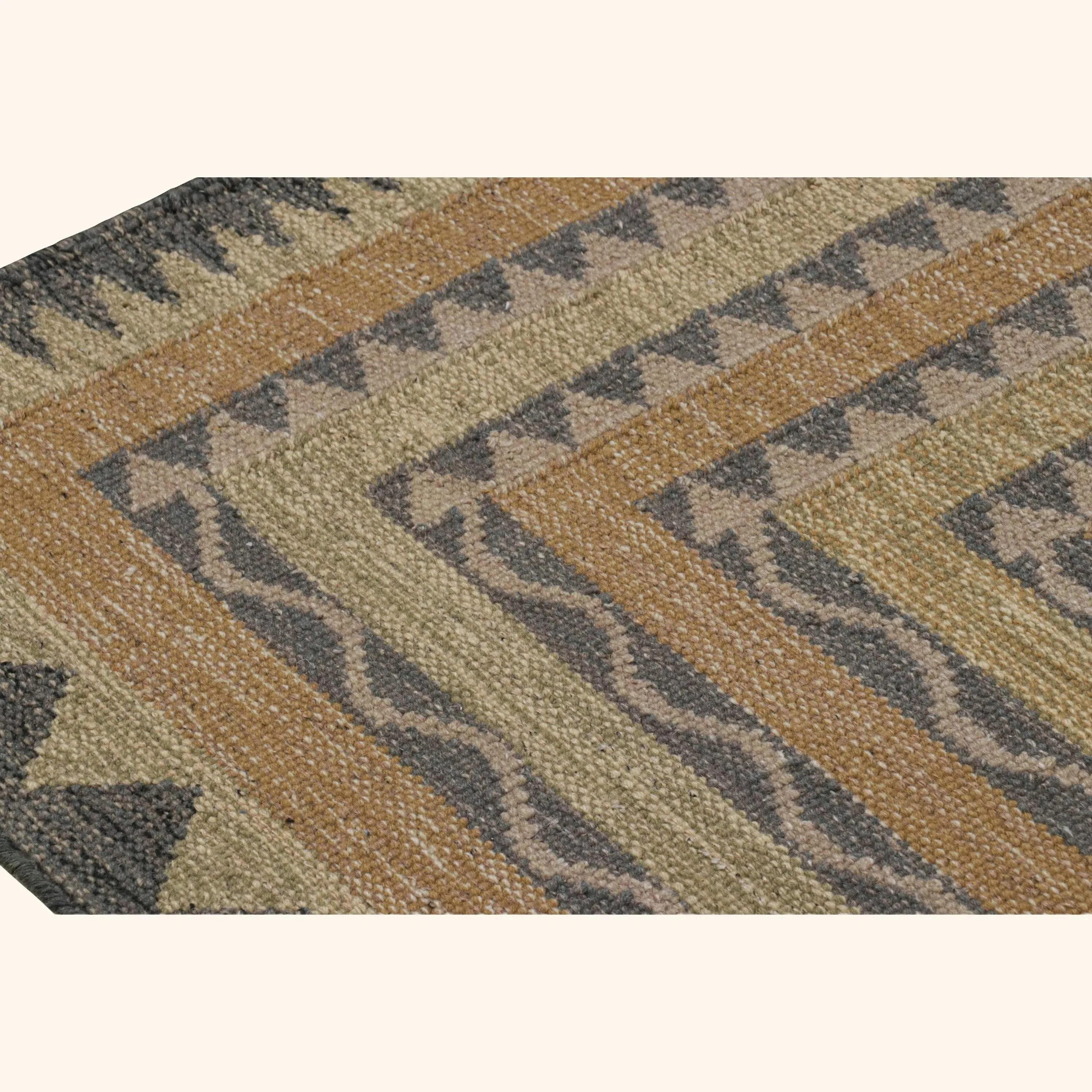 Brown Flatweave Swedish Inspired Wool Rug - 9'2" x 12'2" - Image 6