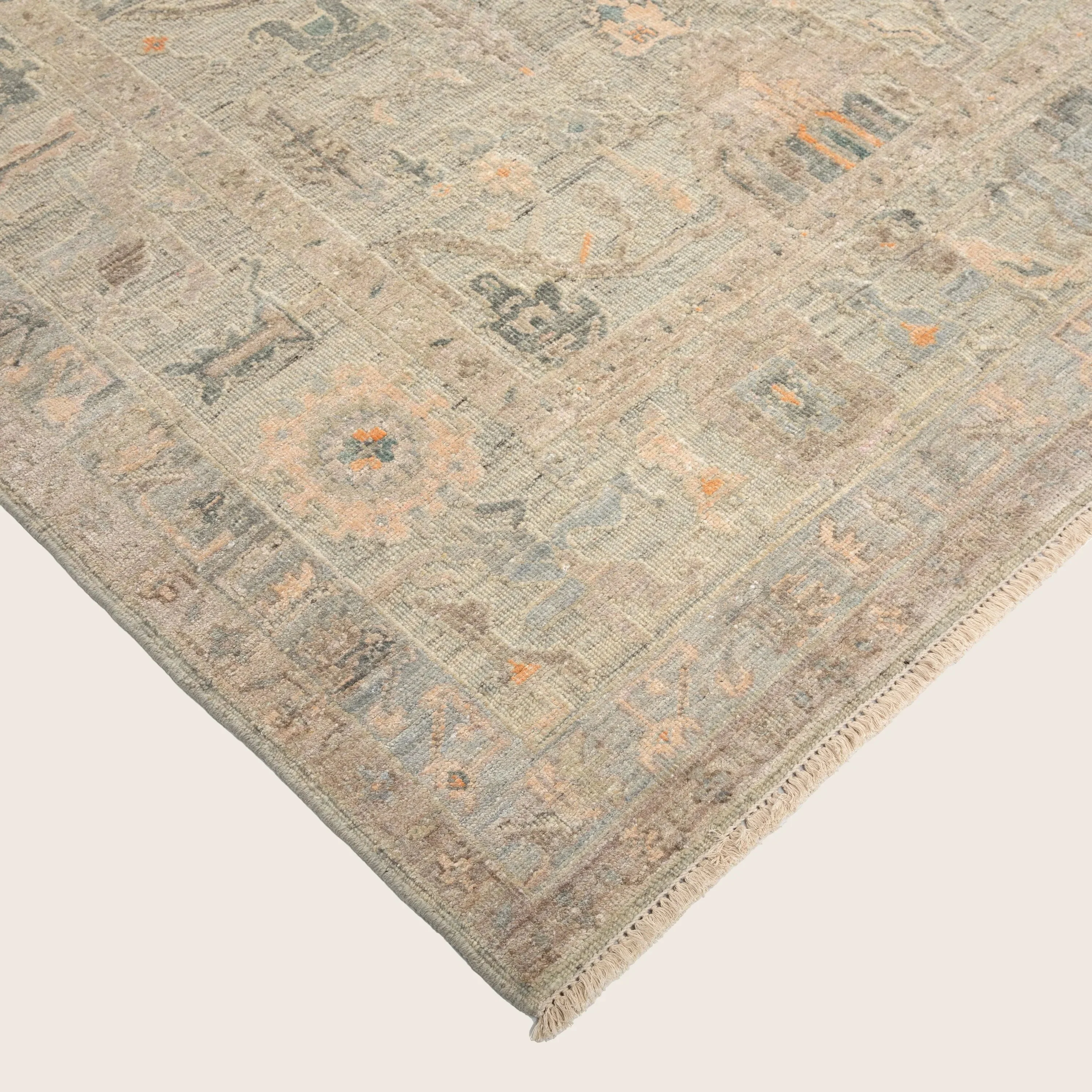 Light Blue Silk and Wool Area Rug - 9' x 12' - Image 3