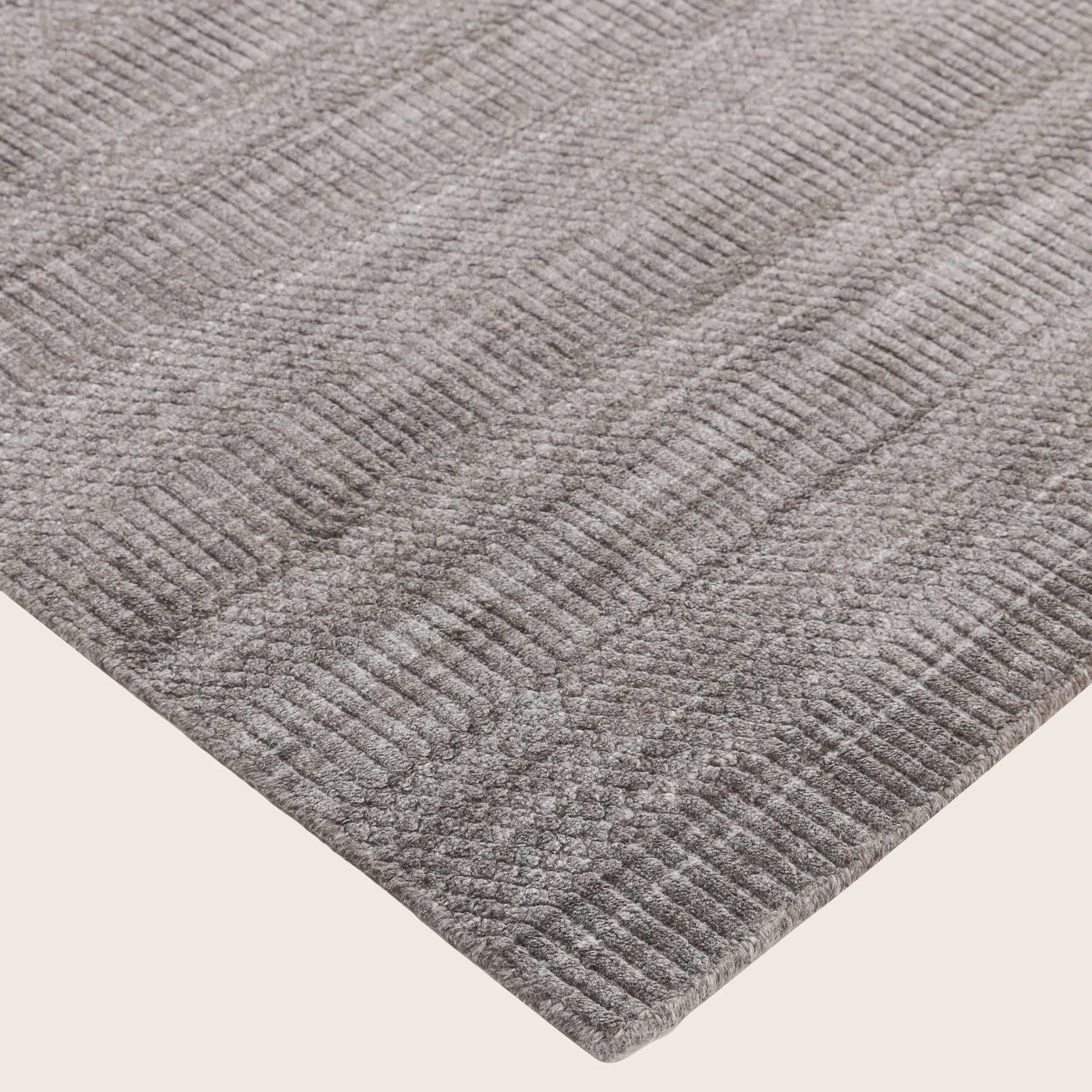Grey Solid Art Silk Blend Rug - Image 2