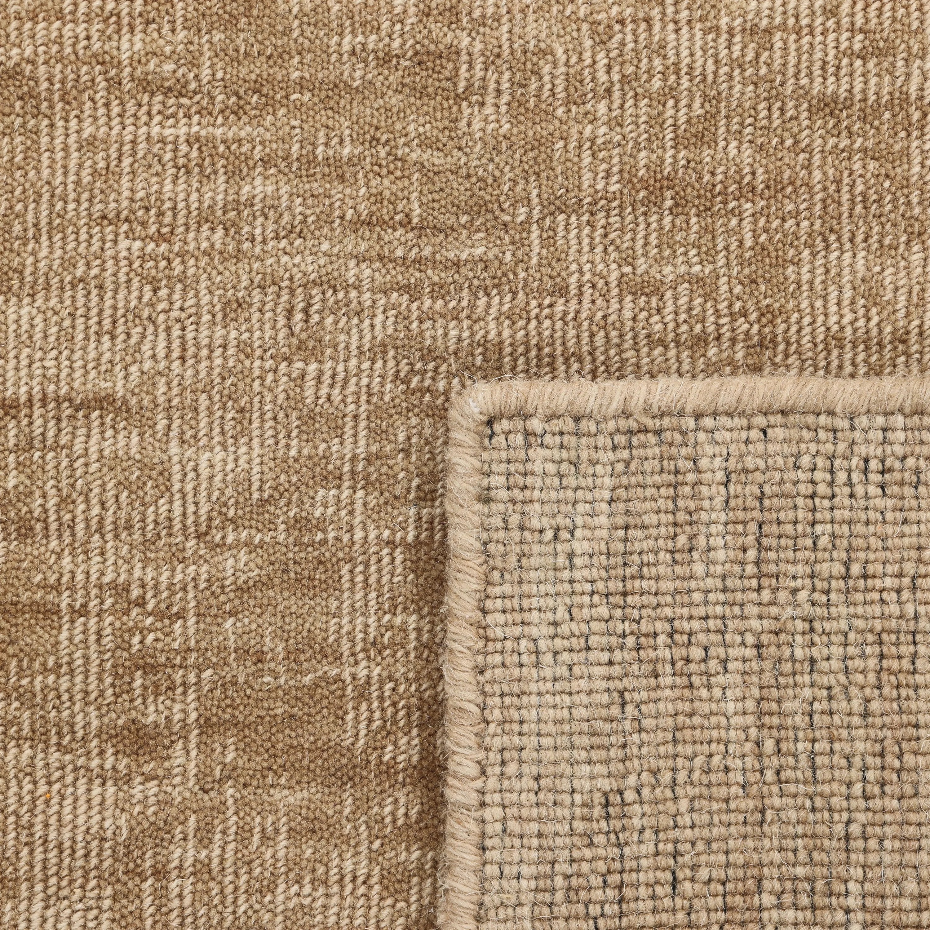 Brown Solid Wool Rug - Image 4