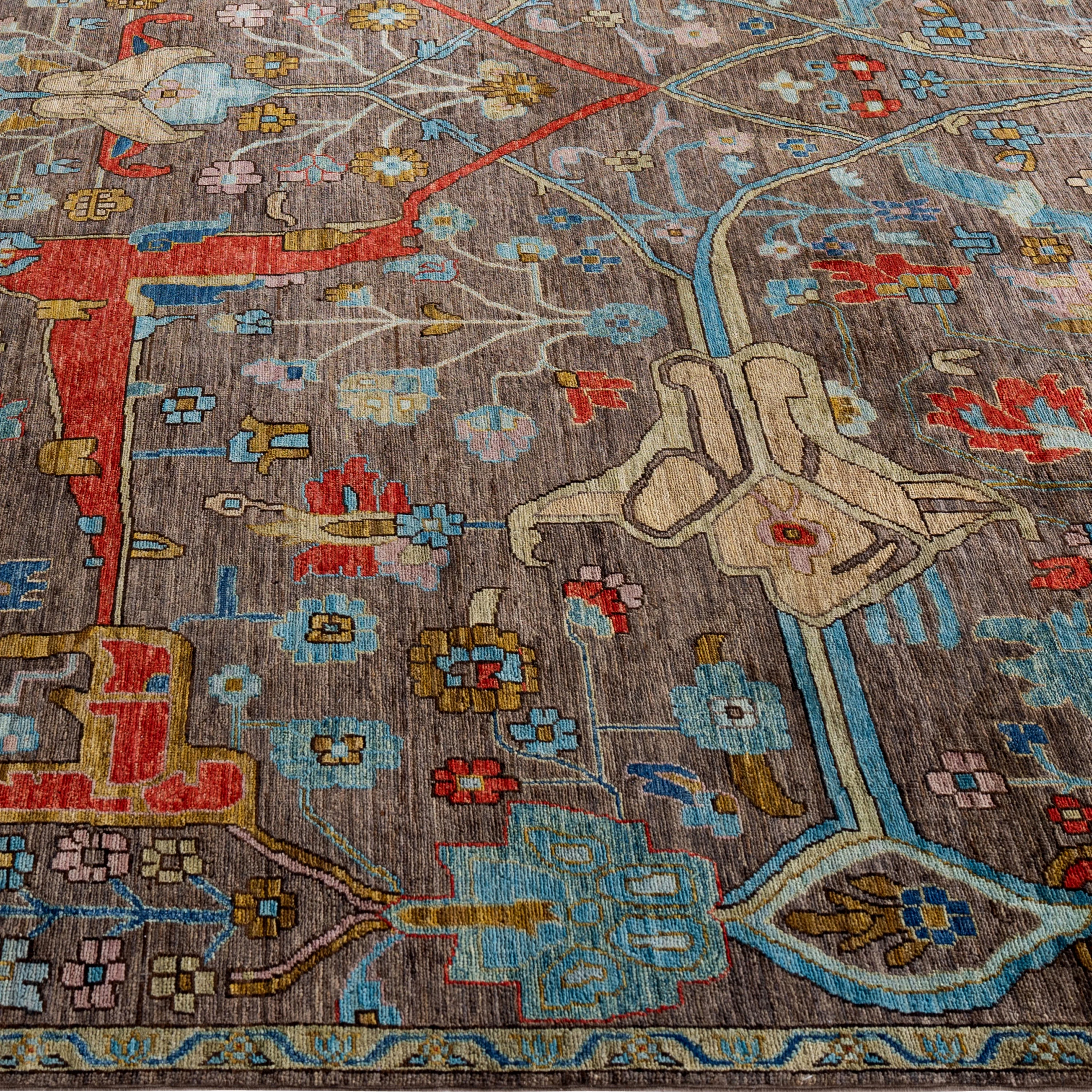 Brown Soluna Traditional Wool Rug - 10'3" x 13'10" - Image 4