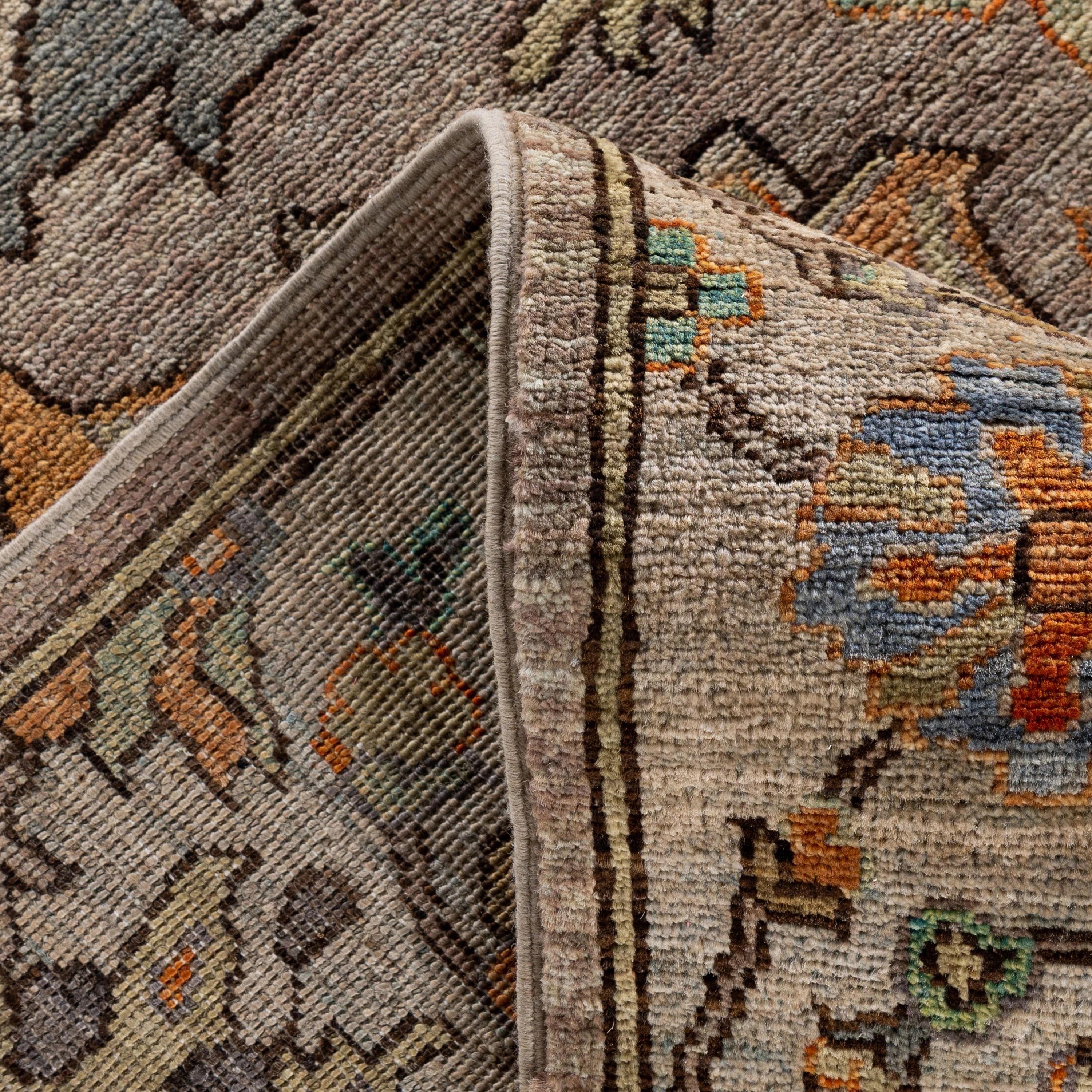 Brown Soluna Traditional Wool Rug - 10'5" x 13'9" - Image 6