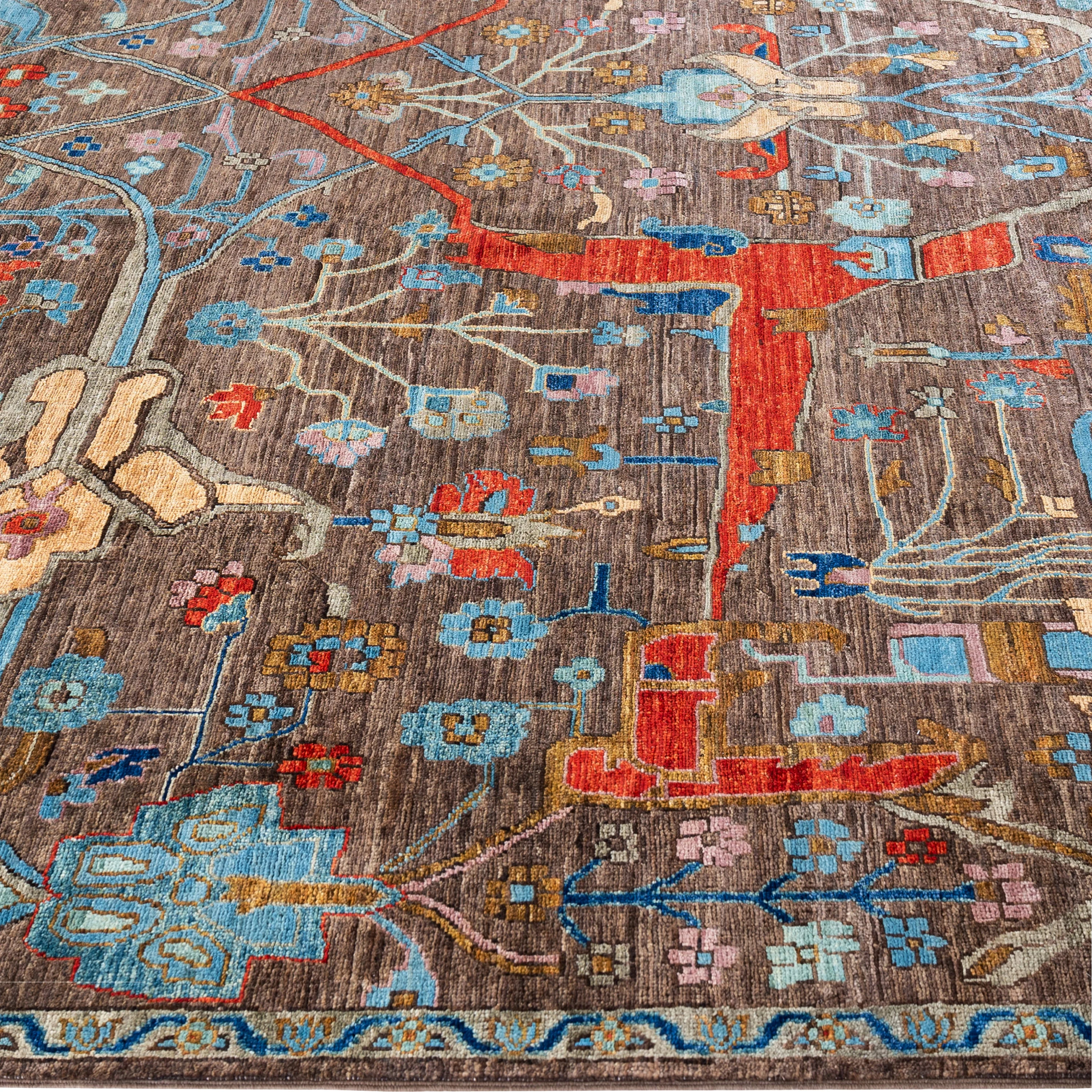 Brown Soluna Traditional Wool Rug - 9'2" x 12'1" - Image 4