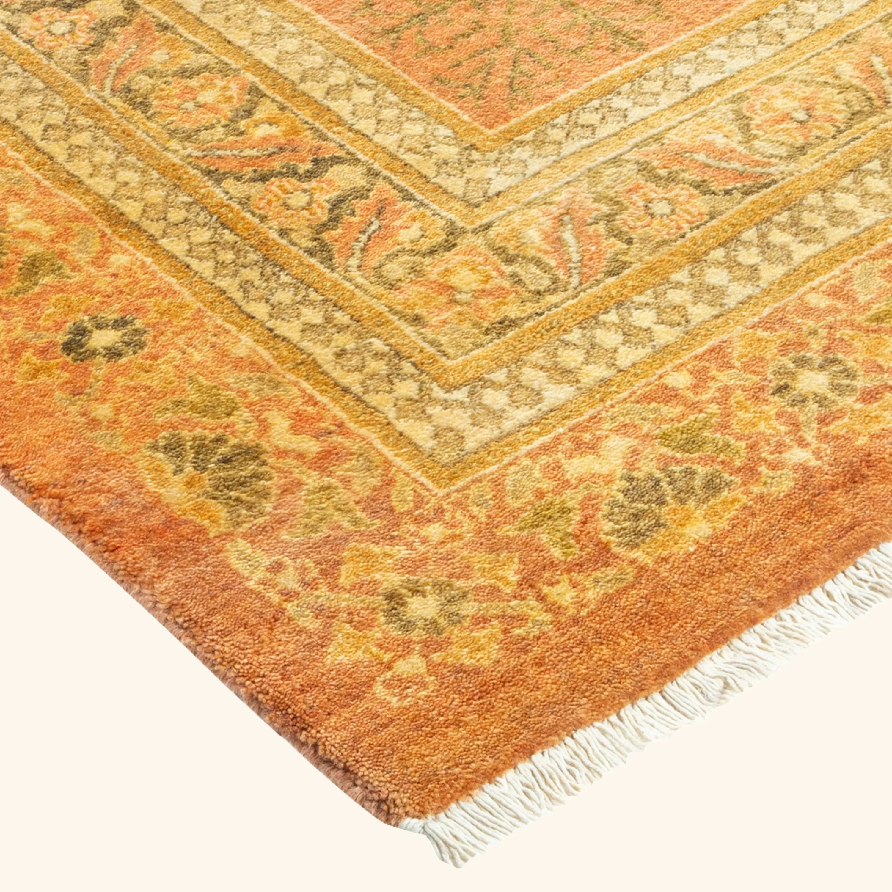 Gold Traditional Mogul Wool Rug - 8'1" x 9'10" - Image 2