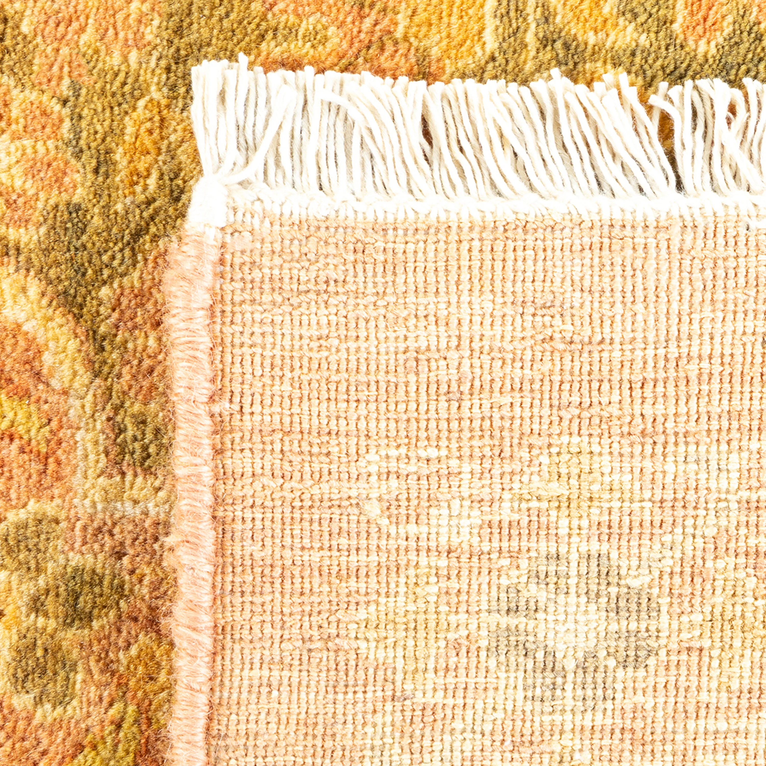 Gold Traditional Mogul Wool Rug - 8'1" x 9'10" - Image 5