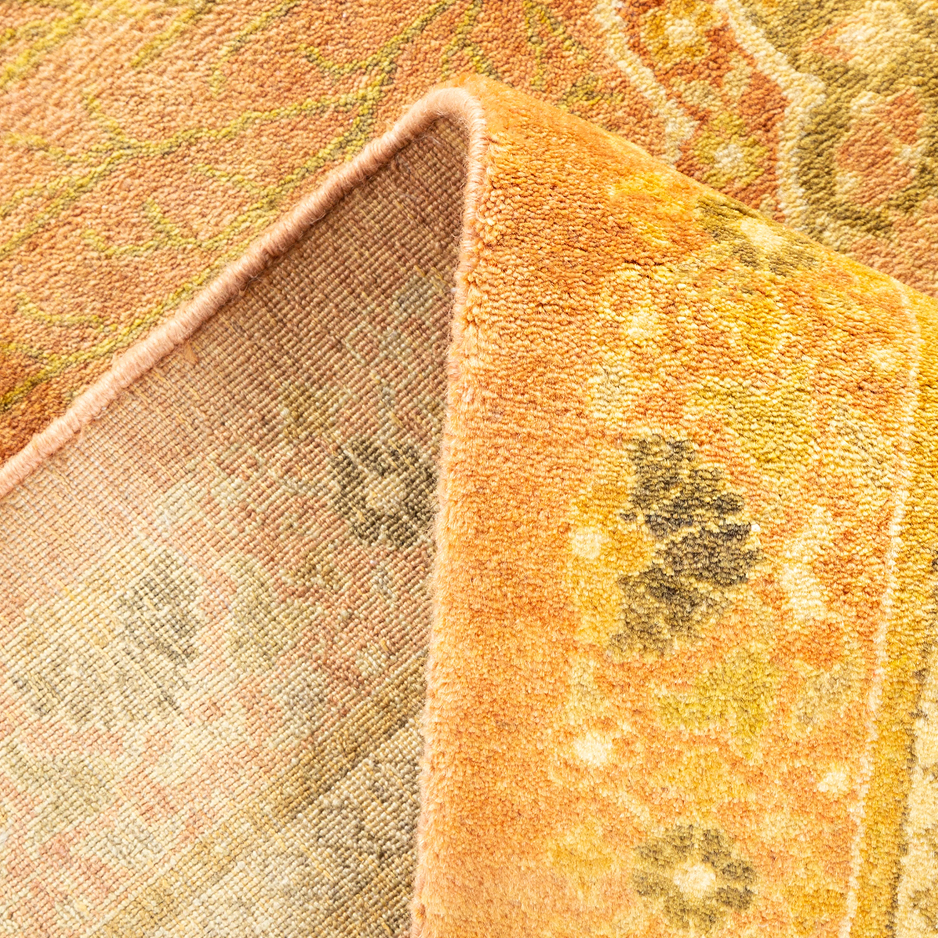 Gold Traditional Mogul Wool Rug - 8'1" x 9'10" - Image 6