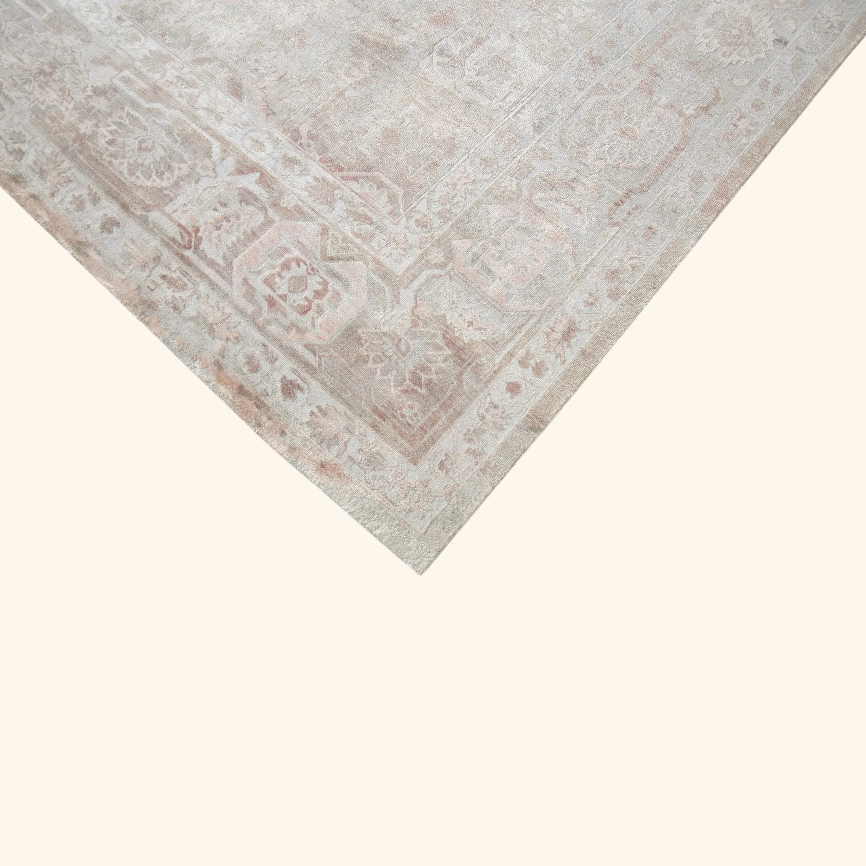 Peach Traditional Silk Rug - 8'11" x 12'3" - Image 3