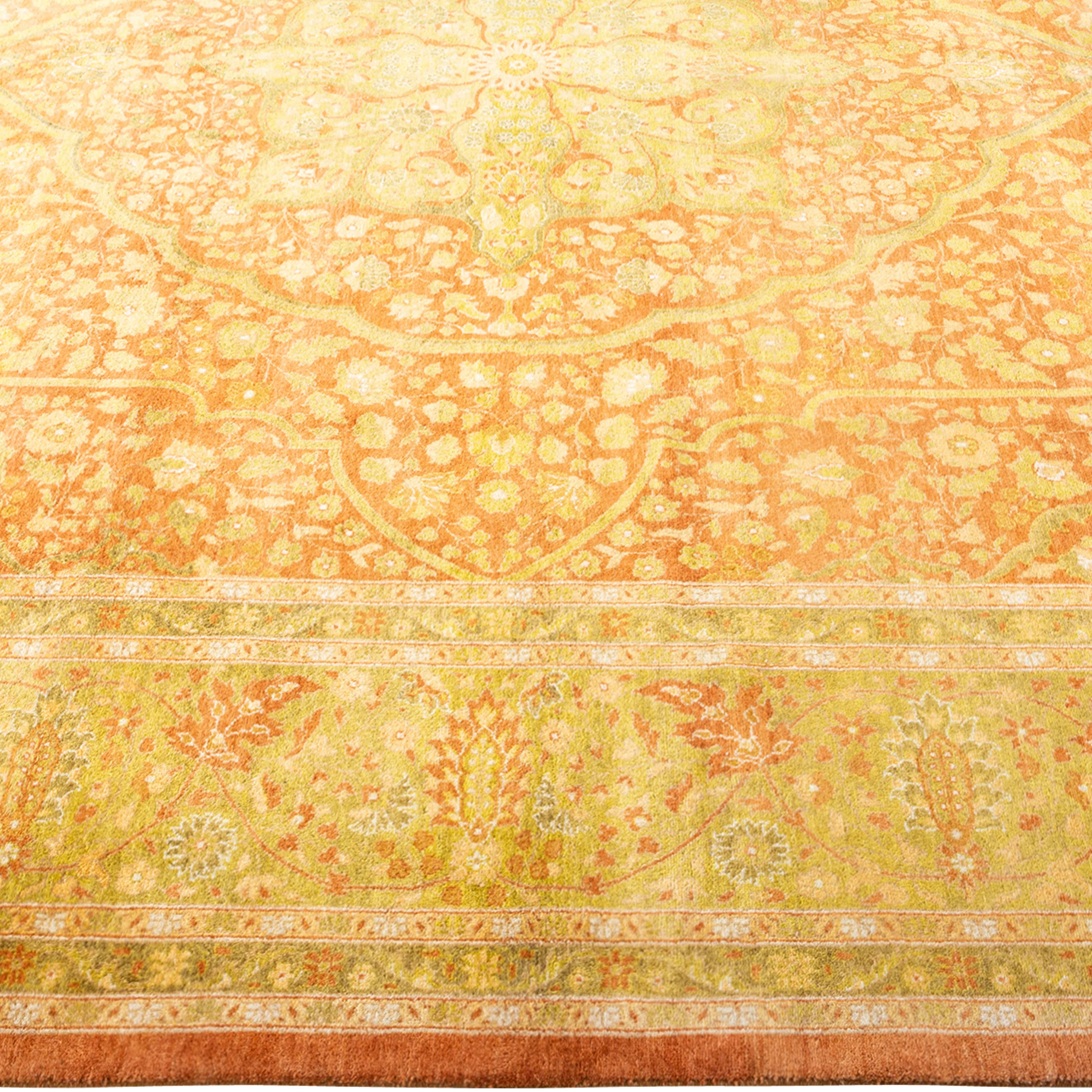 Orange Traditional Wool Rug - 8'4" x 10'4" - Image 7