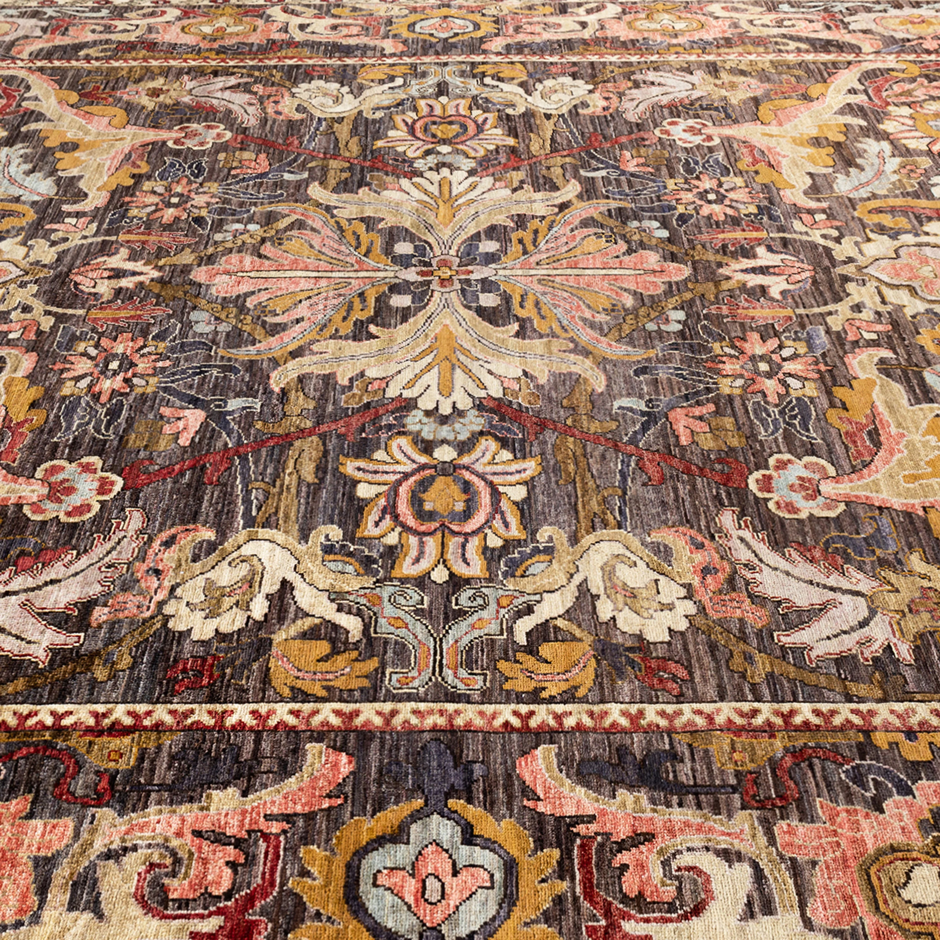 Brown Traditional Wool Rug - 9' x 11'11" - Image 4