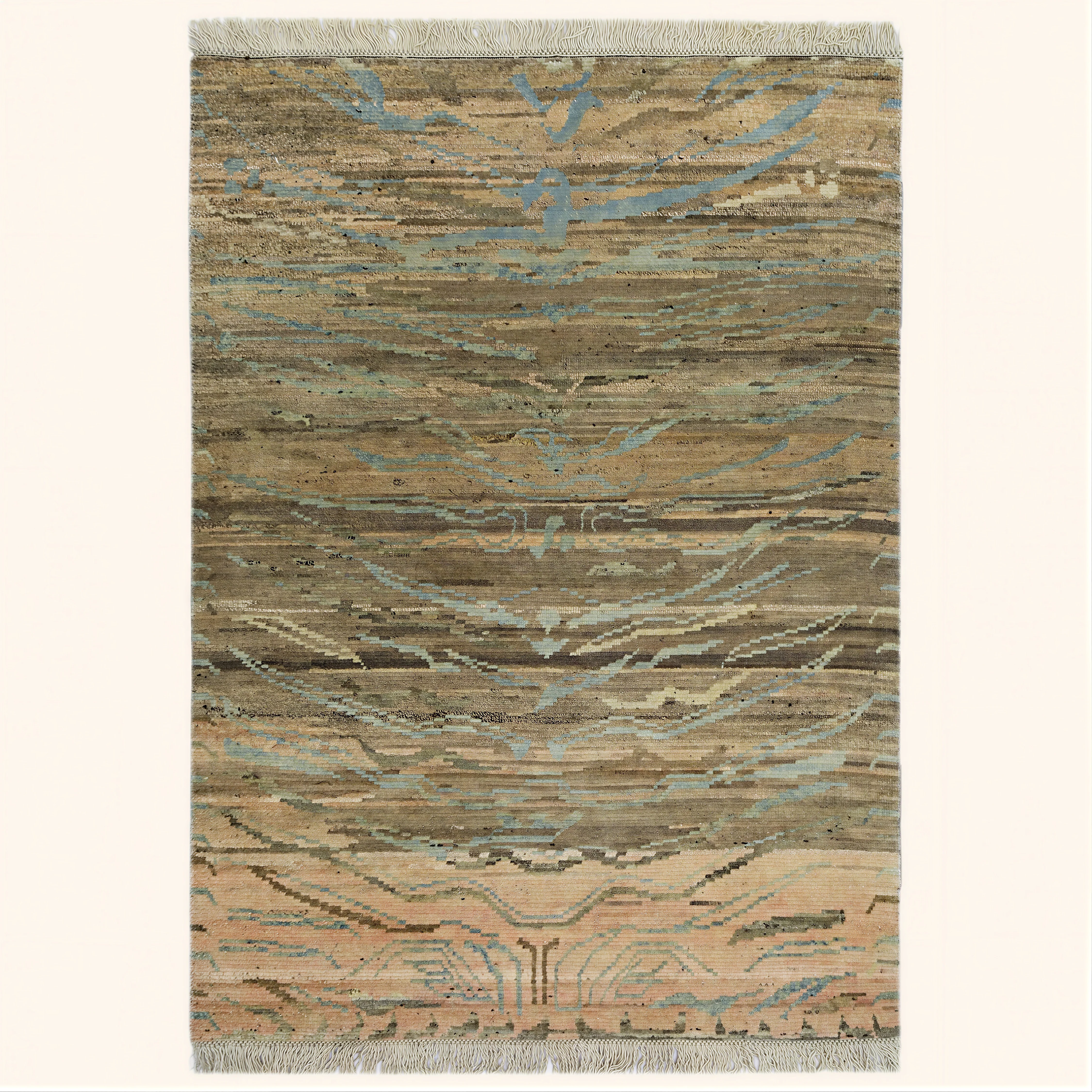 Brown & Coral Alchemy Transitional Wool Rug - 4'2" x 5'11" - Image 11