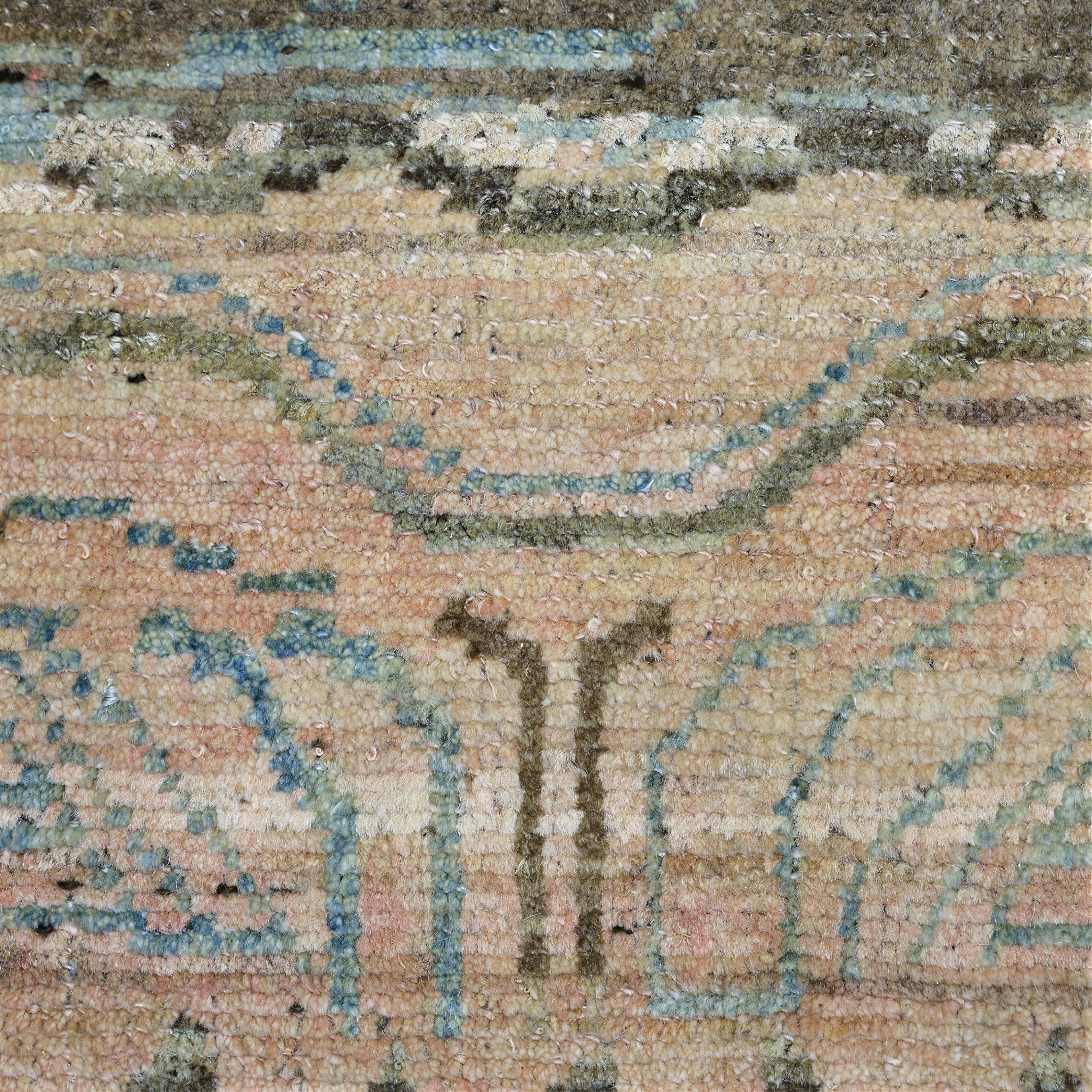 Brown & Coral Alchemy Transitional Wool Rug - 4'2" x 5'11" - Image 3