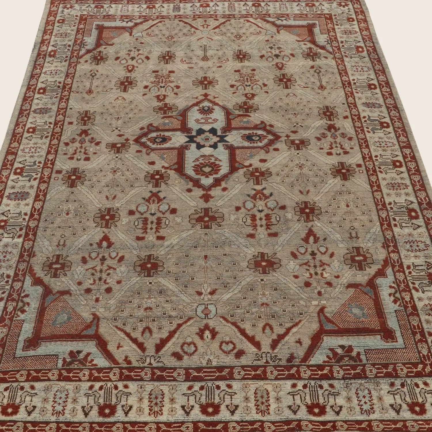 Brown Traditional Wool Rug - 6' x 9' - Image 3