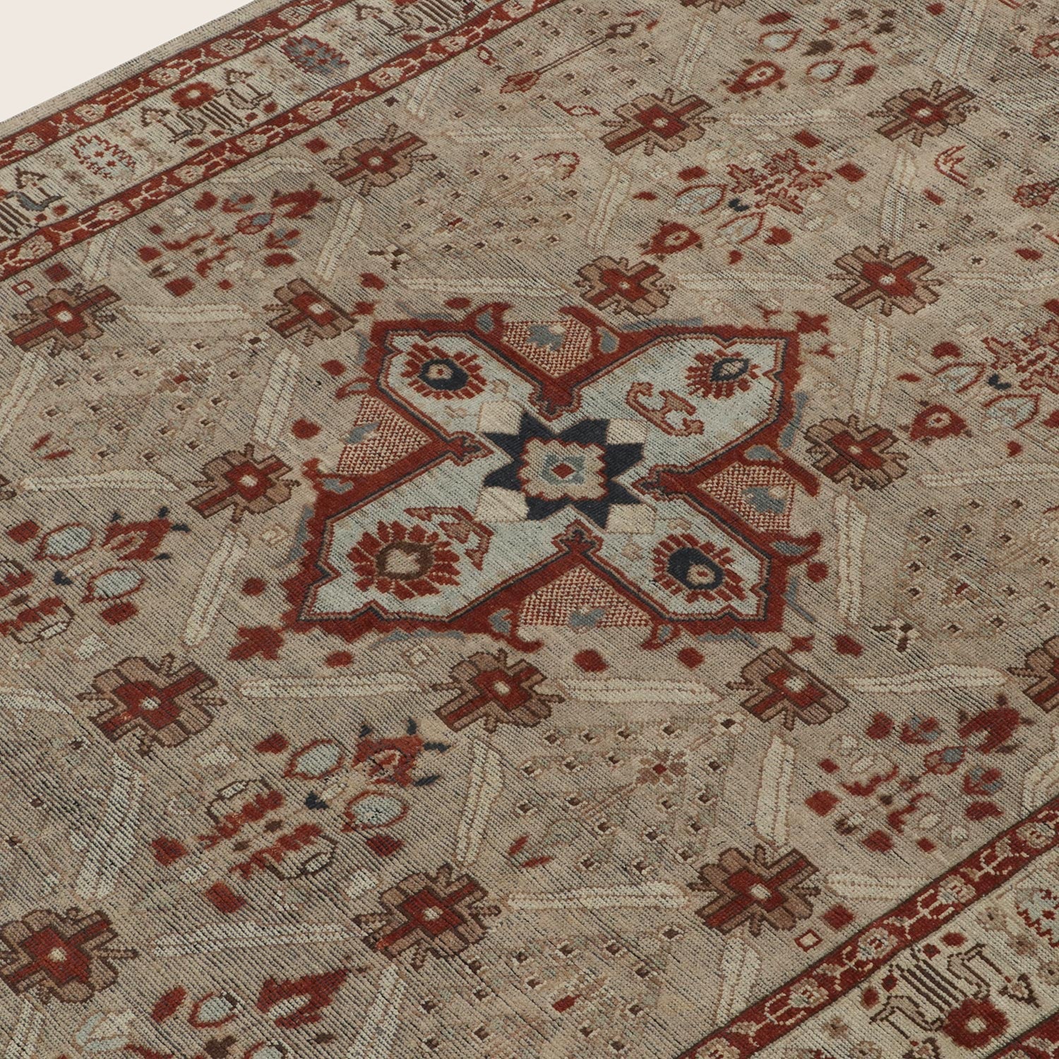 Brown Traditional Wool Rug - 6' x 9' - Image 4