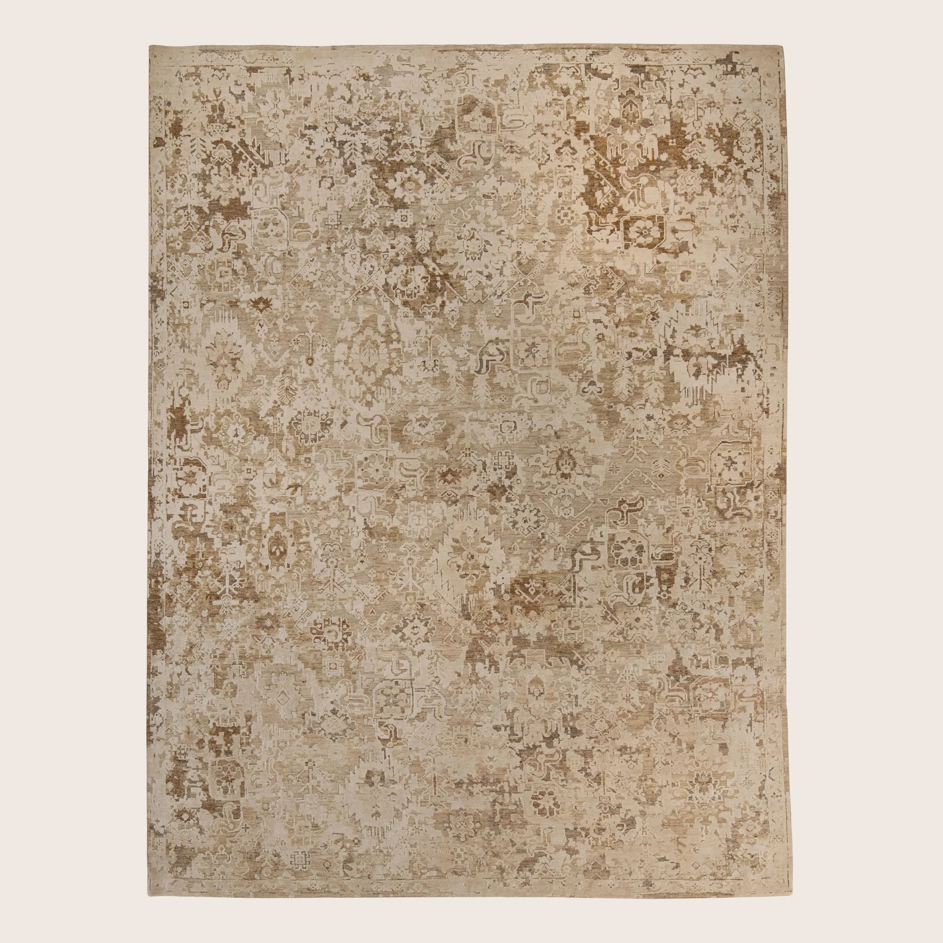 Brown Contemporary Silk Wool Blend Rug - Image 10
