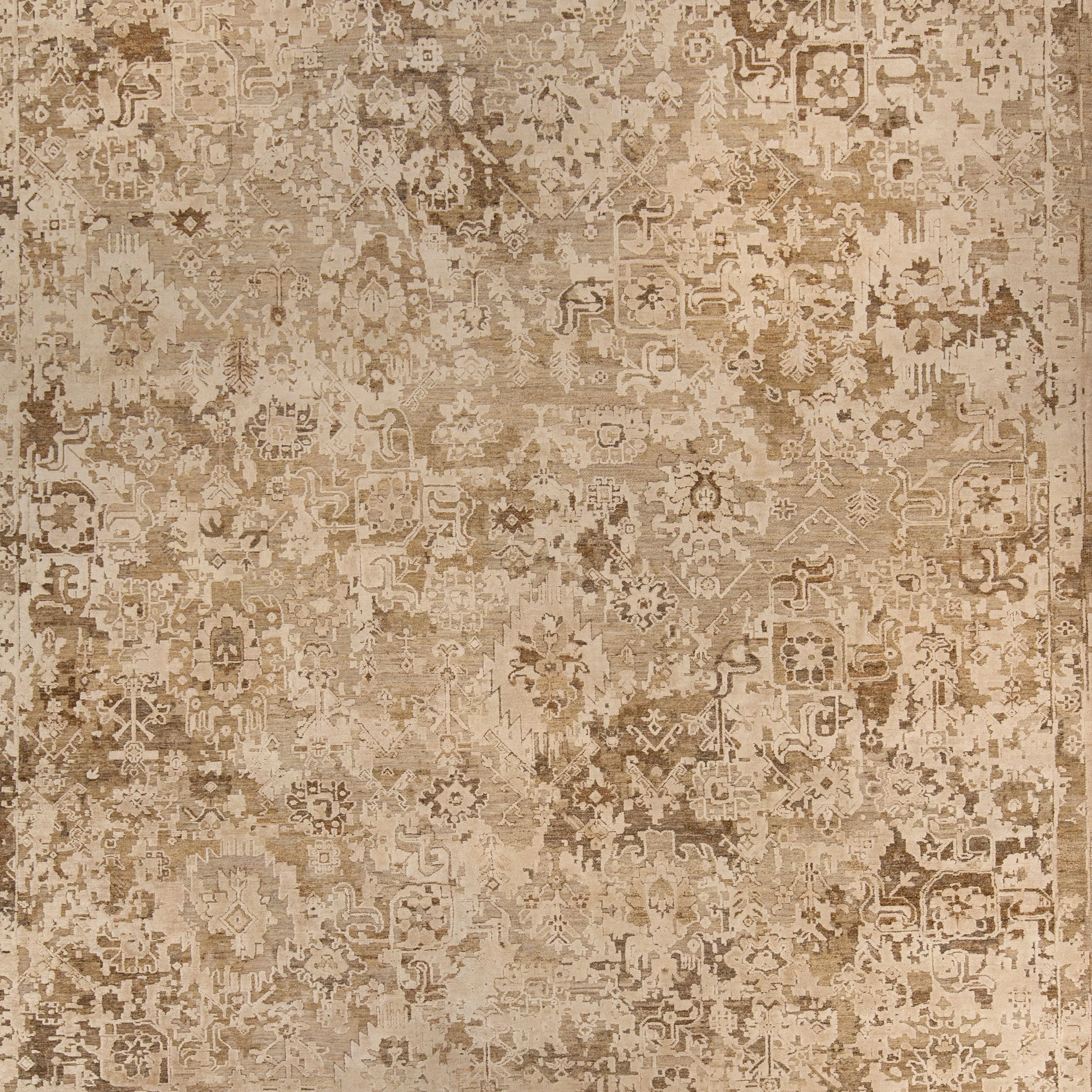 Brown Contemporary Silk Wool Blend Rug - Image 2