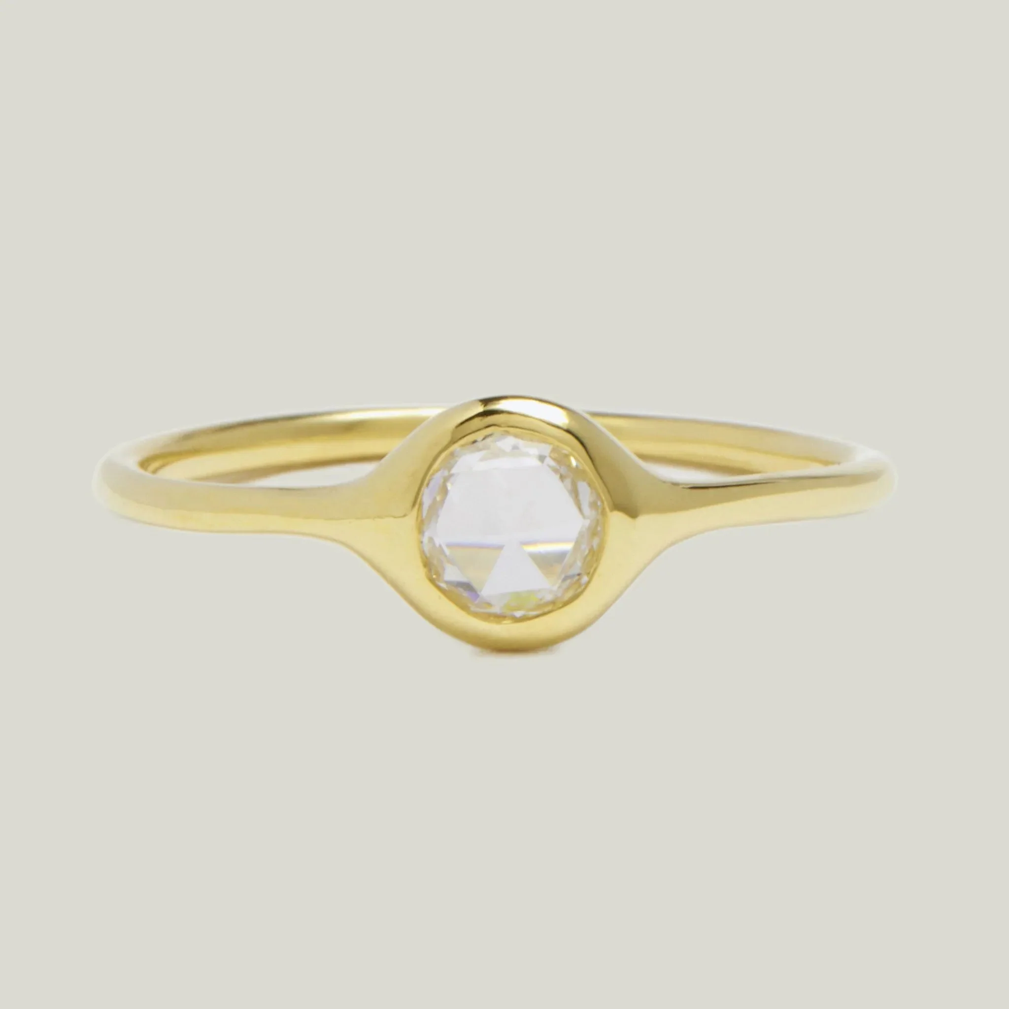 Carved Ring Round Rose Cut - Image 2