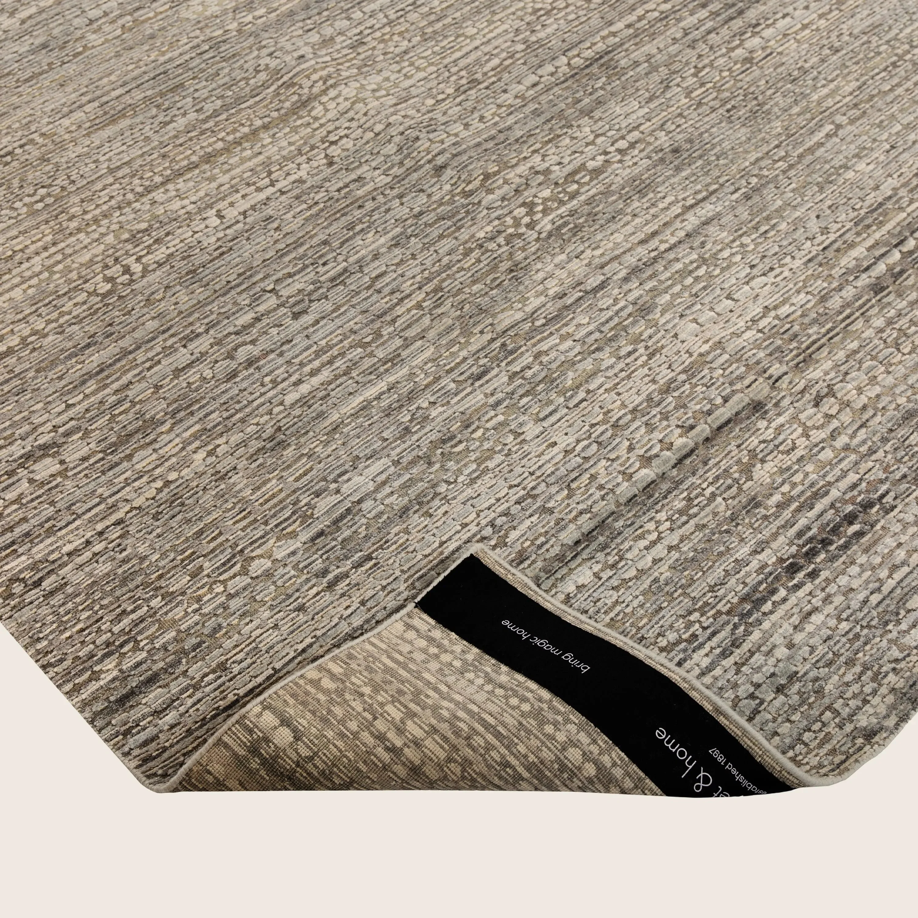 Charcoal Textured Silk Wool Blend Rug - Image 5