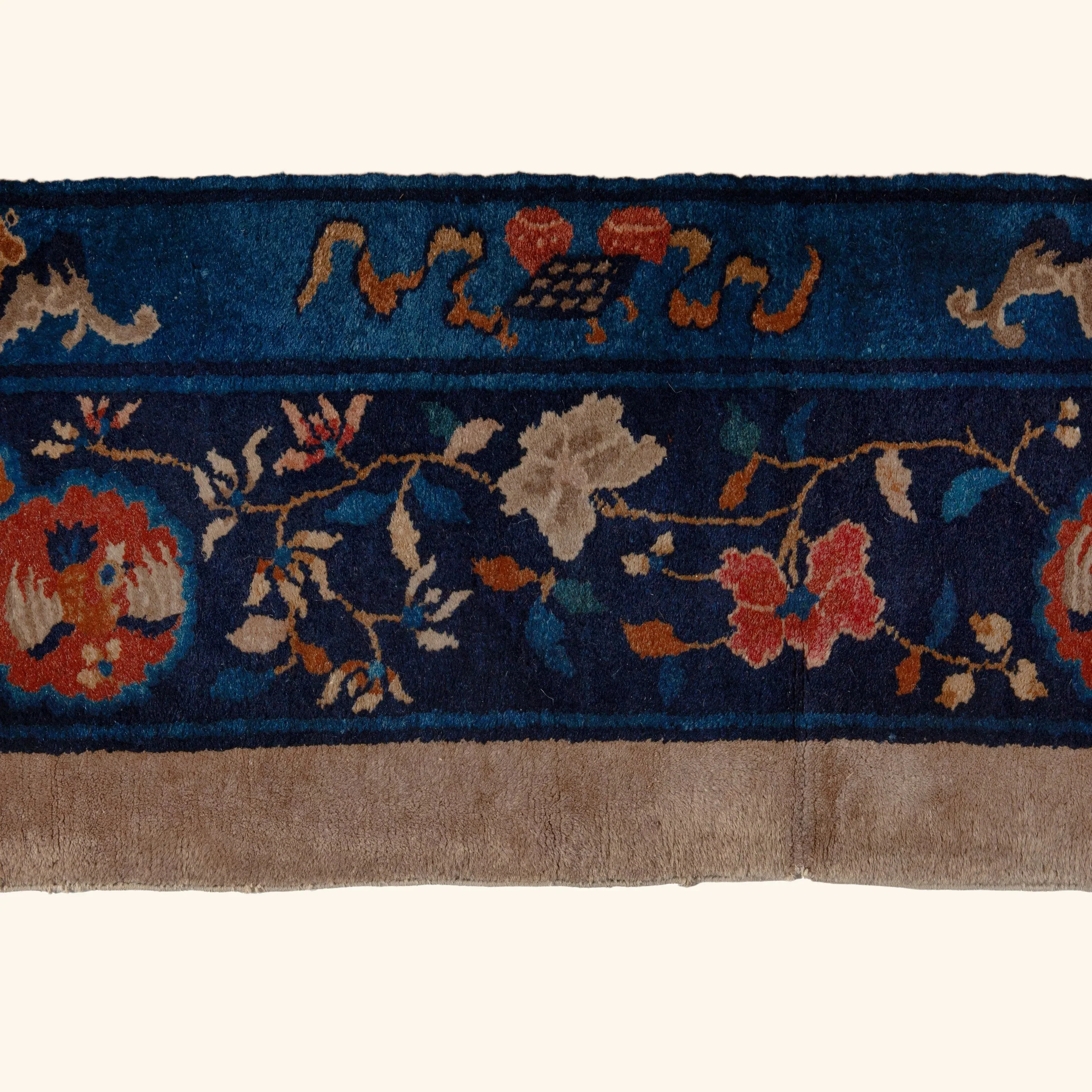 Beige Art Deco Vintage Traditional Rug - 10'3" x 12'3" - Image 5