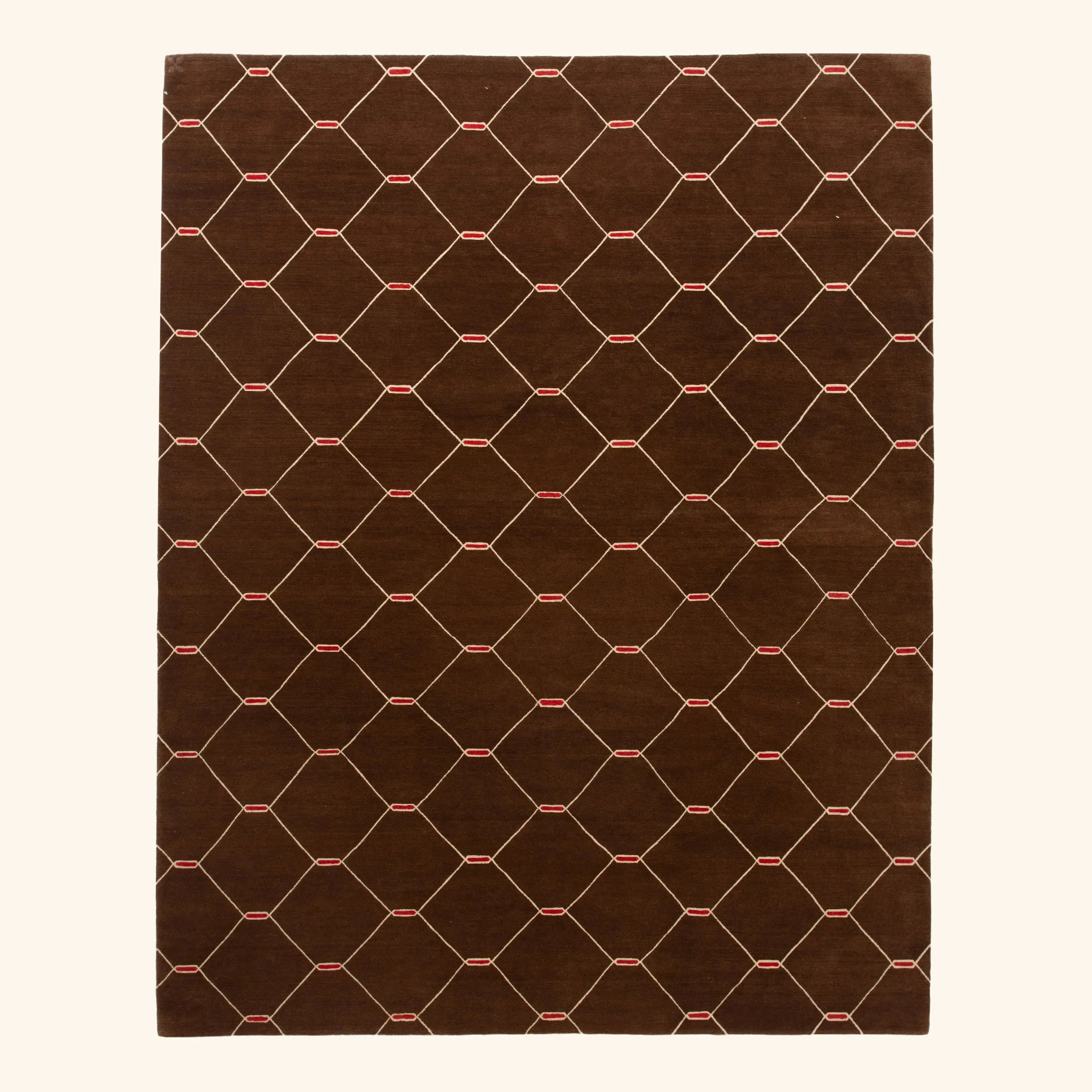 Brown Modern Tibetan Cotton Rug - 8' x 10'