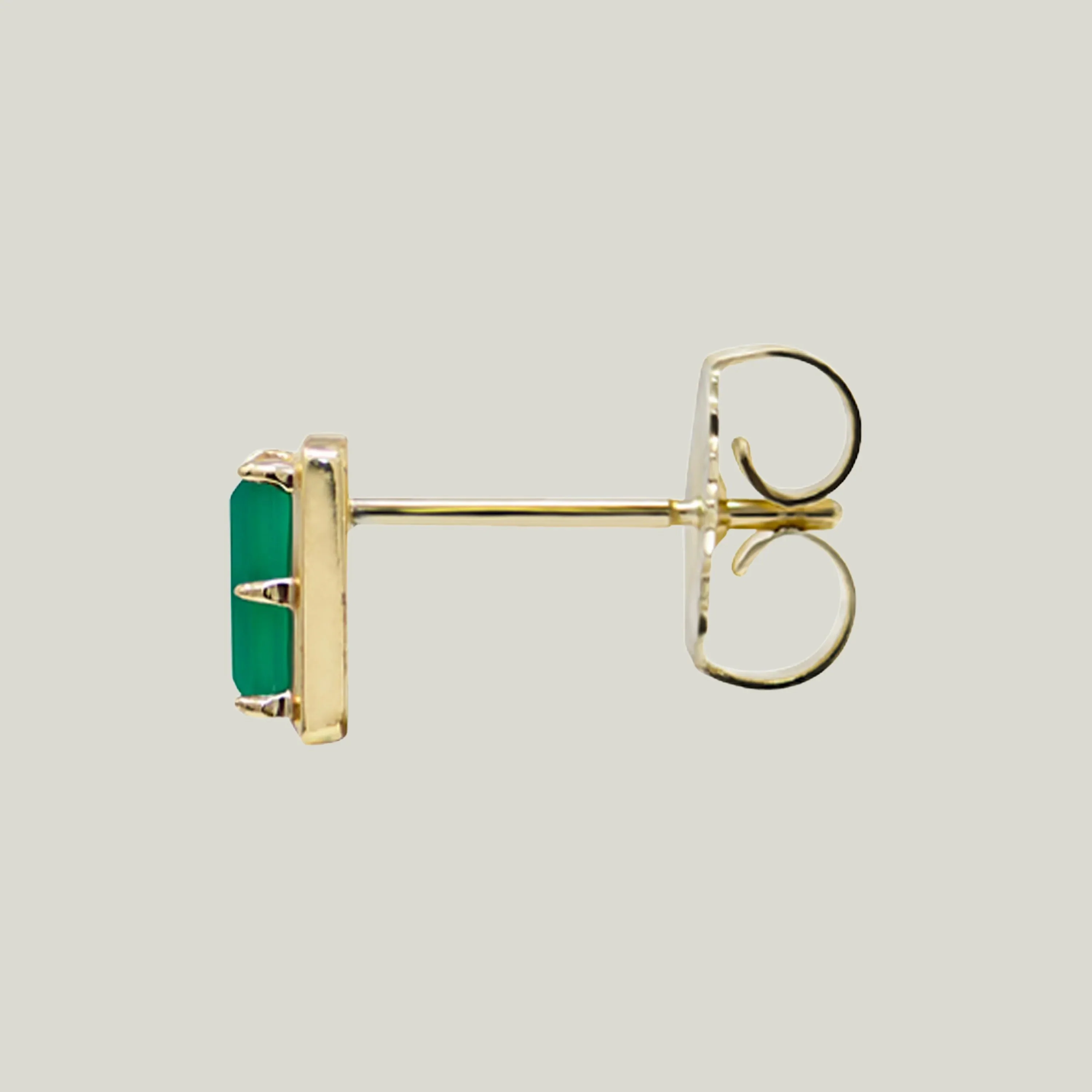 Cleo Carre Baguette Green Onyx Earrings - Image 3