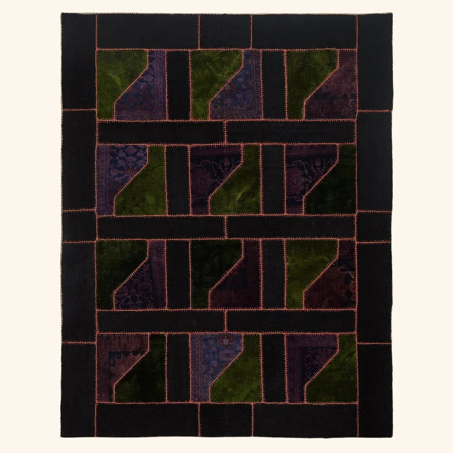 Multicolored Modern Wool Rug - 9'3" x 11'11"