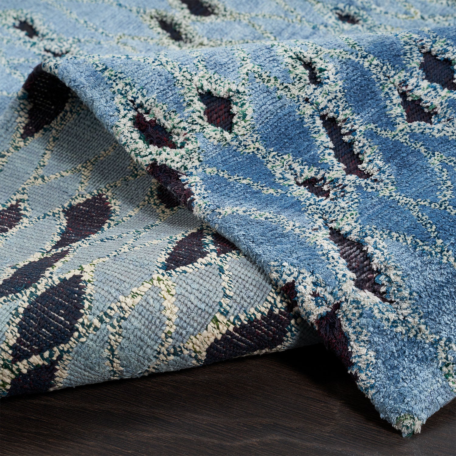 Blue Nu Vibrant Modern Silk Rug - 10' x 13'11" - Image 3