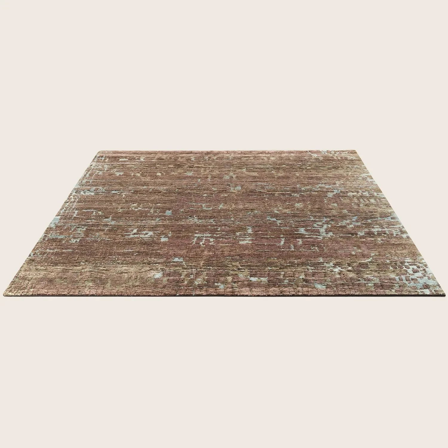 Brown Nu Vibrant Modern Tibetan Silk Rug - 8' x 9'11" - Image 3