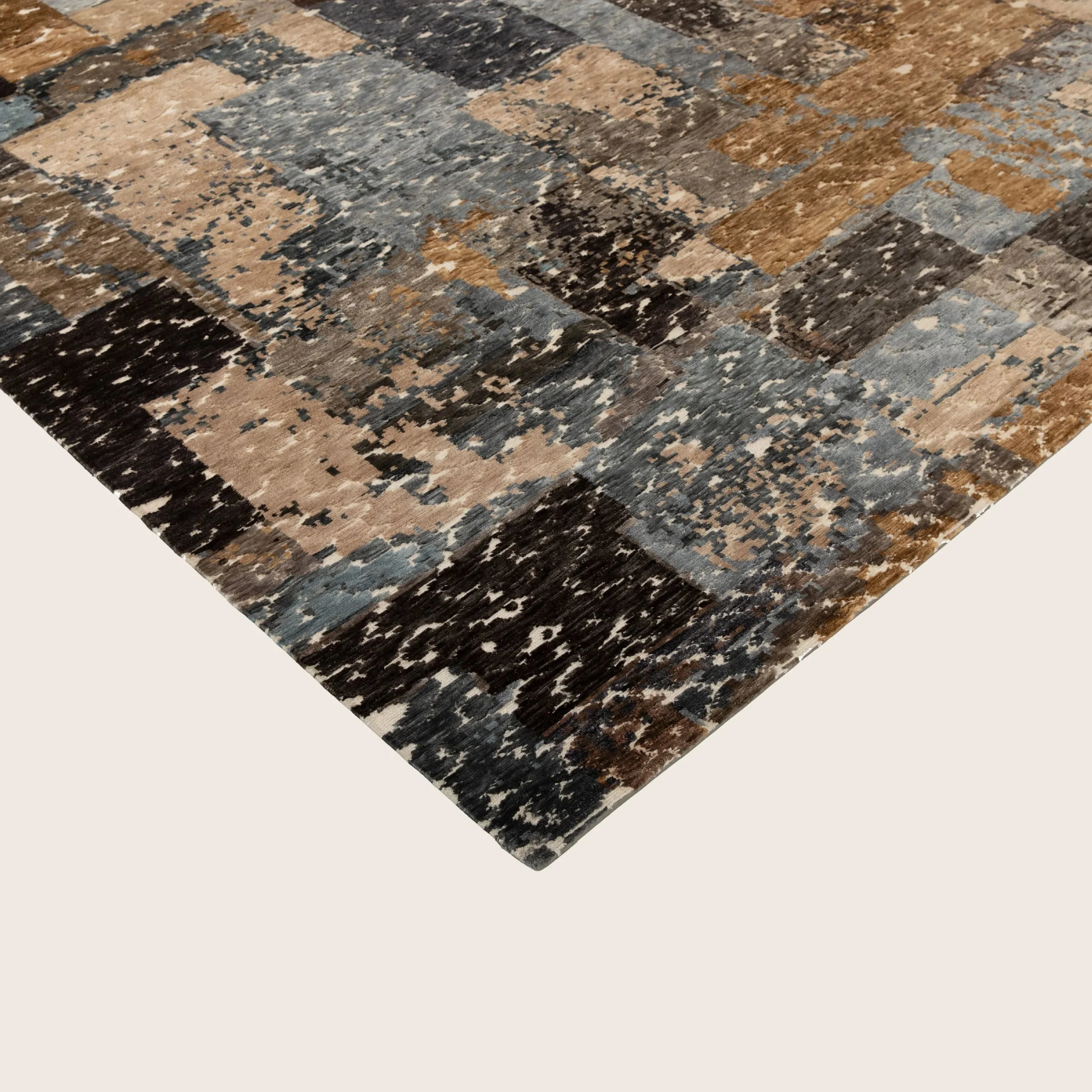Multicolored Nu Vibrant Contemporary Tibetan Silk Rug - 9' x 12'2" - Image 5