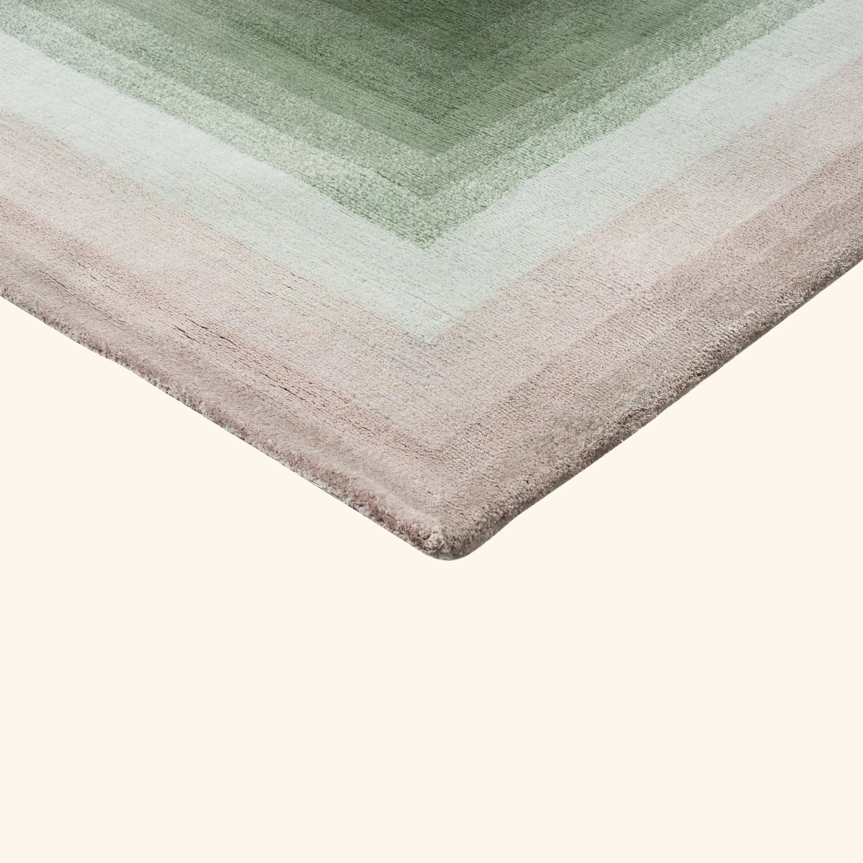 Grey Green Contemporary Tibetan Wool Silk Blend Rug - 8' x 10' - Image 2