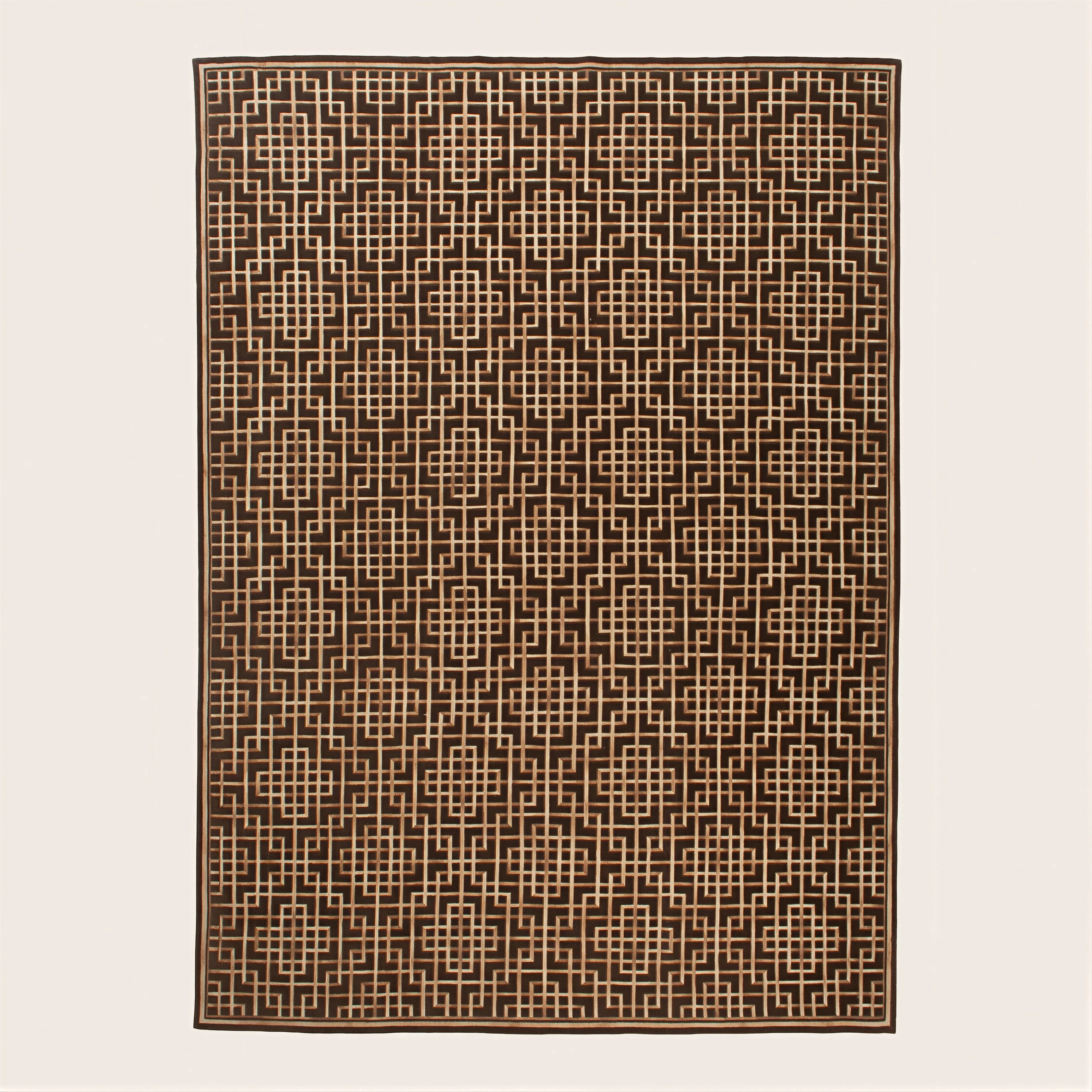 Brown Modern Tibetan Wool Rug - 10' x 13'10"